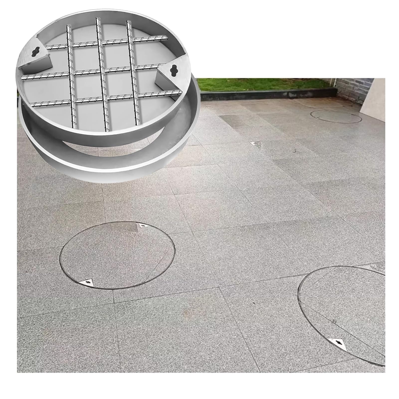 Tapa redonda para tanque séptico en acero inoxidable premium resistente