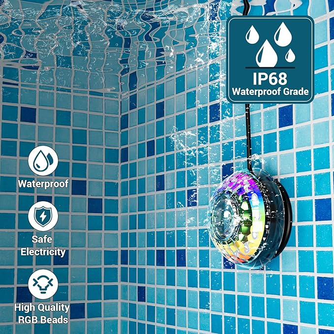 Luces Solares para Piscina LED Submersibles IP68 con Control Remoto 2 Pack miniatura 5