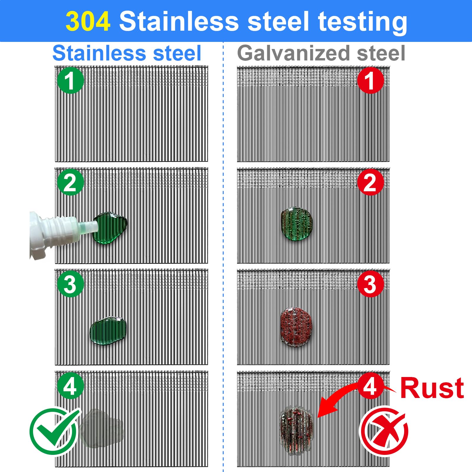 304 Stainless Steel Nails 2 1-2 Inch 8 D Annular Thd Cmmon Nails Ring Shank - View #3