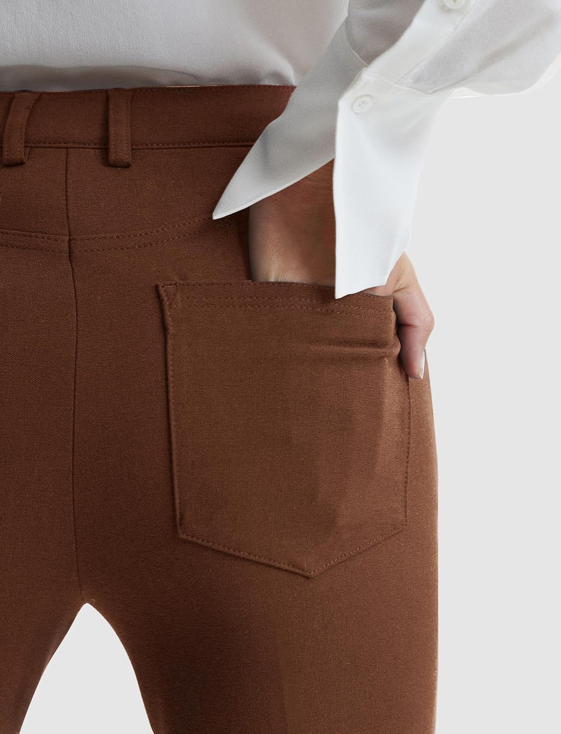 Houmous S-XXL 29'' 31'' 33'' 35'' Inseam Women's Bootcut Dress Pants Pockets Stretch Work Lounge Pant Office Casual - Image 4