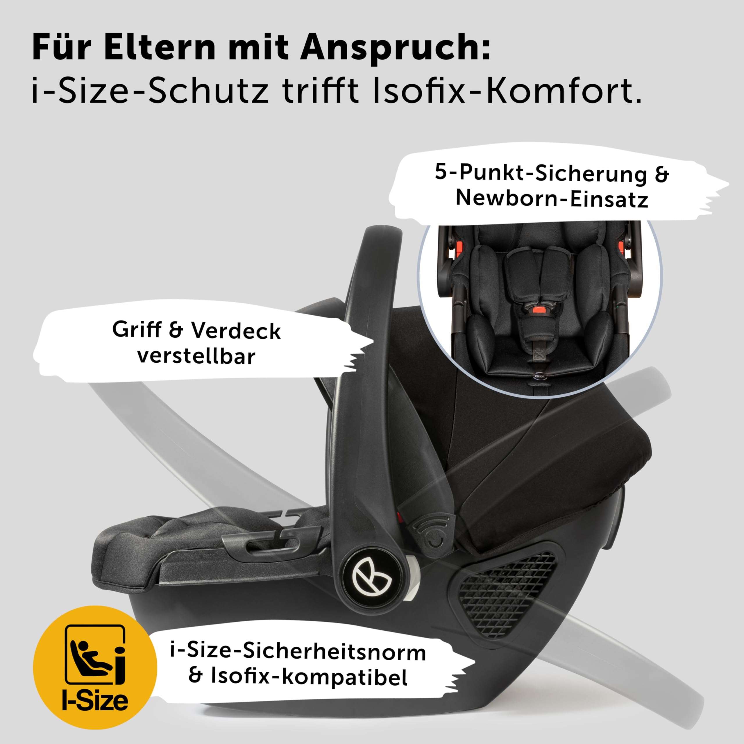 Bergsteiger Capri Kombikinderwagen 3-in-1 Babywanne Sportsitz Babyschale | Komfortables Reisesystem ab Geburt mit Luftreifen Rahmenfederung verstellbarem Griff Platzsparend faltbar und Wickeltasche