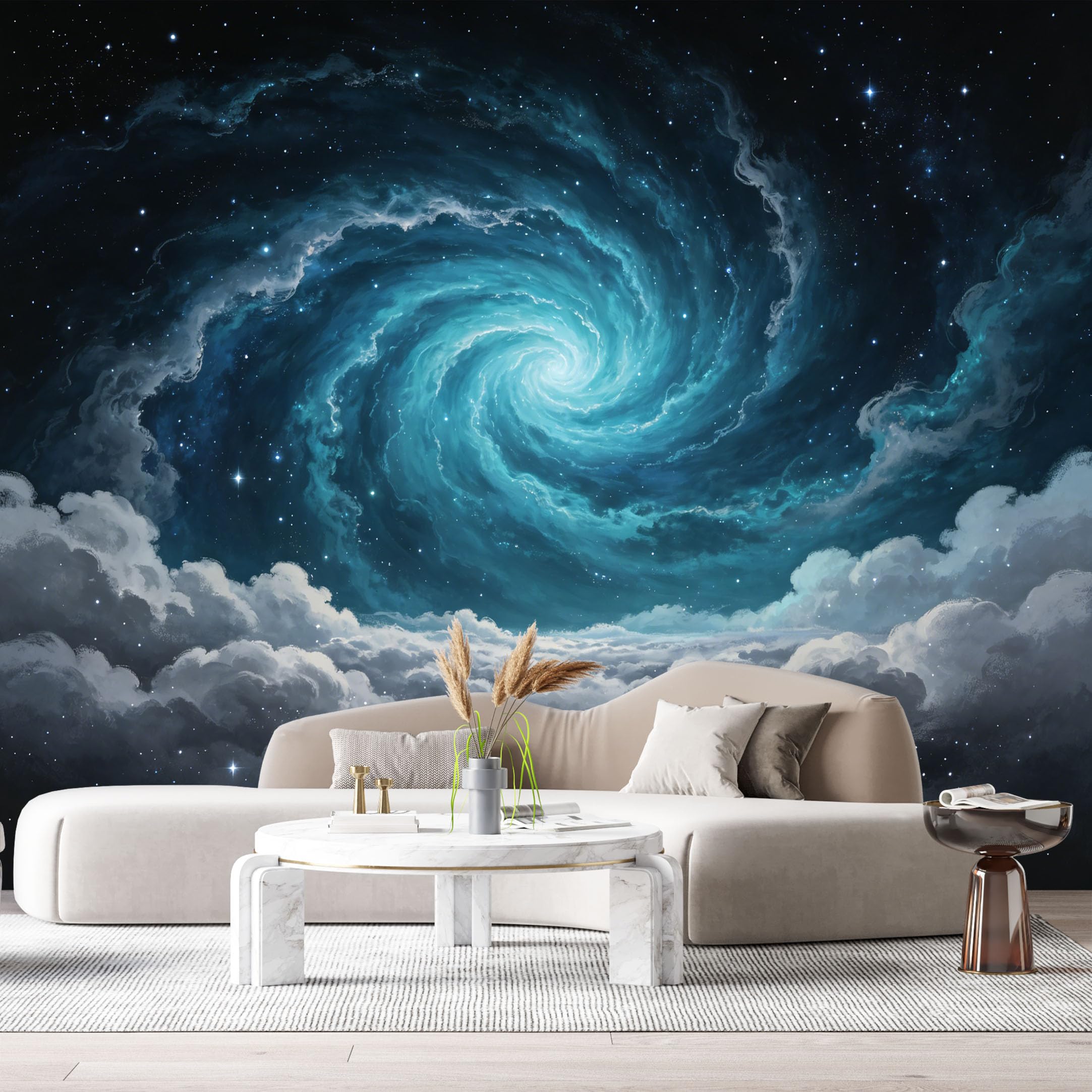 Custom Size Wall Murals Abstract Celestial Galaxy Spiral Nebula Oil Painting SelfAdhesiveWall Fabric Removable Wallpaper Wall Decor for Living Room Bedroom Bathroom