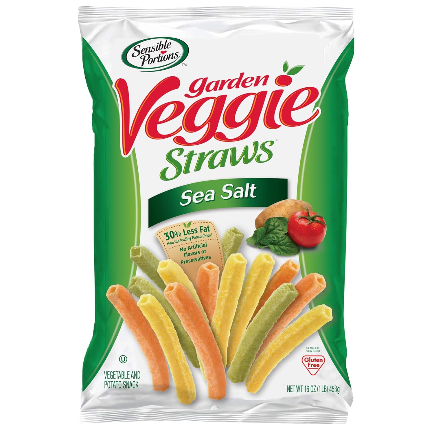 ( best by NOV/30/24 ) Sensible Portions Garden Veggie Straws, Sea Salt, 16 Oz (Pack of 6) Chips