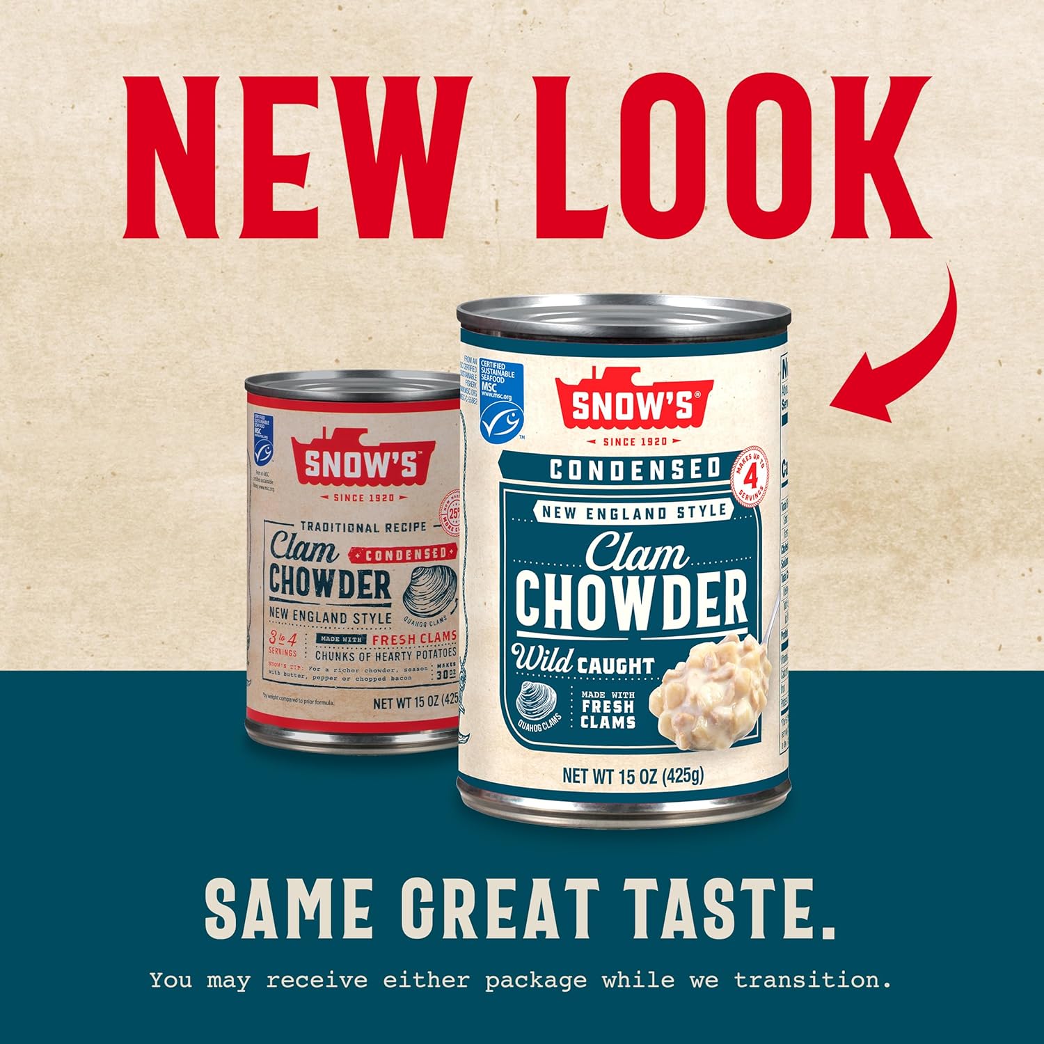 Snow's Condensed New England Clam Chowder, 15 oz Can (Pack of 12) - 4g Protein per Serving - Authentic New England Style Recipe