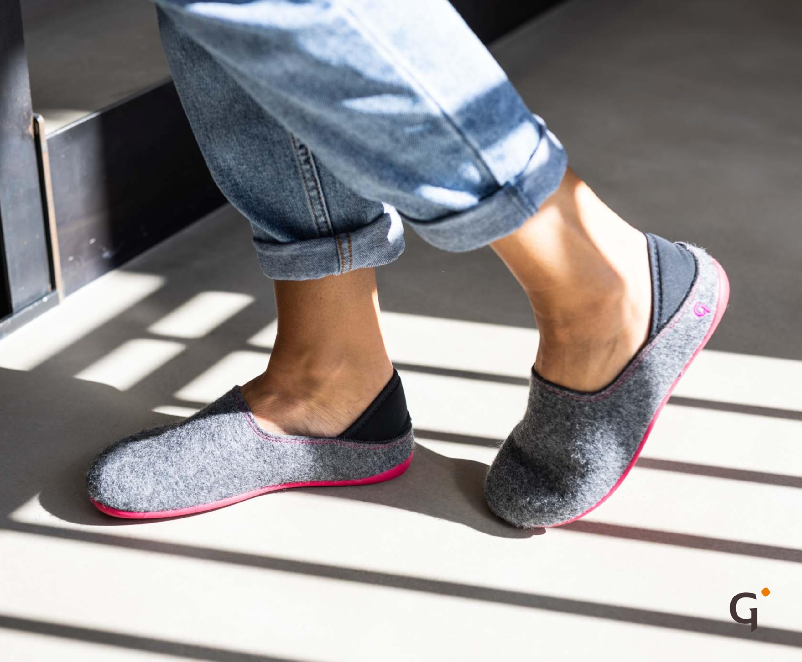 Gottstein Filzpantoffel Wool Slip-on aus Mulesing-freier Schaf-Schurwolle – Handgefertigte Hausschuhe aus Wollfilz für Damen & Herren Größe EU 36-46 – Filzclogs mit rutschfester Gummisohle