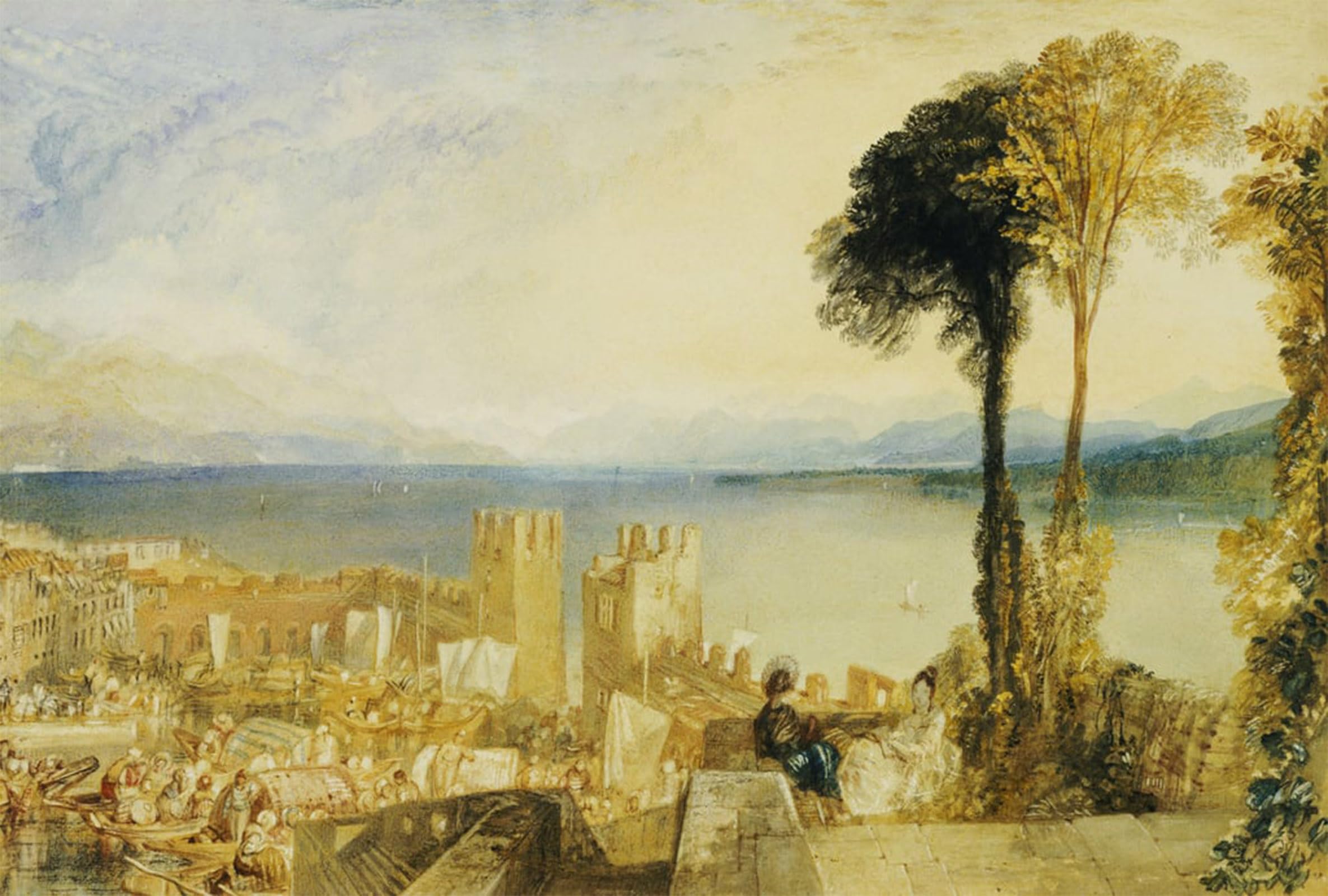 Posteriik No Frame Famous Print Pop Art Wall Art Graffiti Arona Lago Maggiore By Mallord William Turner Art Prints For Home Decor 60X90cm