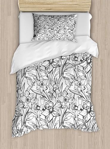 Miniatura 49 de Ambesonne Synthwave Duvet Cover Set, Abstract Halftone Inspired Dos with Colorful Retro Zigzags Graphic, Decorative 3 Piece Bedding Set with 2