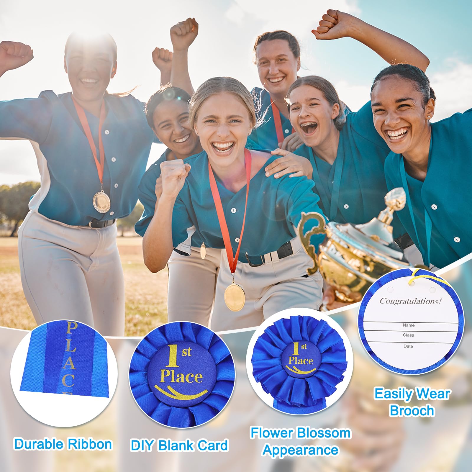 PATIKIL Cintas de Premio, Cintas de Reconocimiento para 1º Lugar, Cintas de Premio, Cintas de Medalla de Participación para Competiciones
