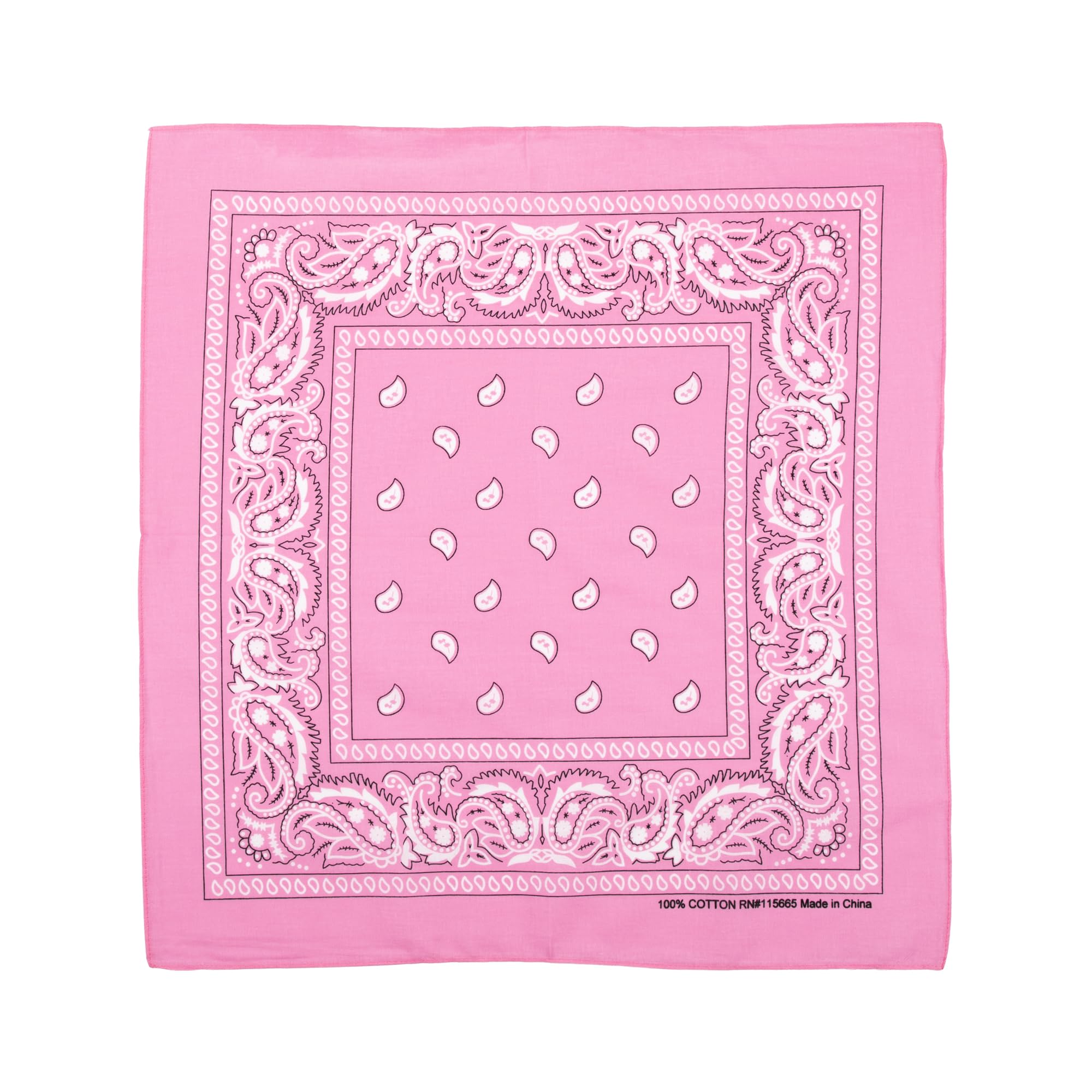 Bandana ligera de algodón multicolor de 22 x 22 pulgadas, paquete de 48, Multi colorido, Pañoleta talla única