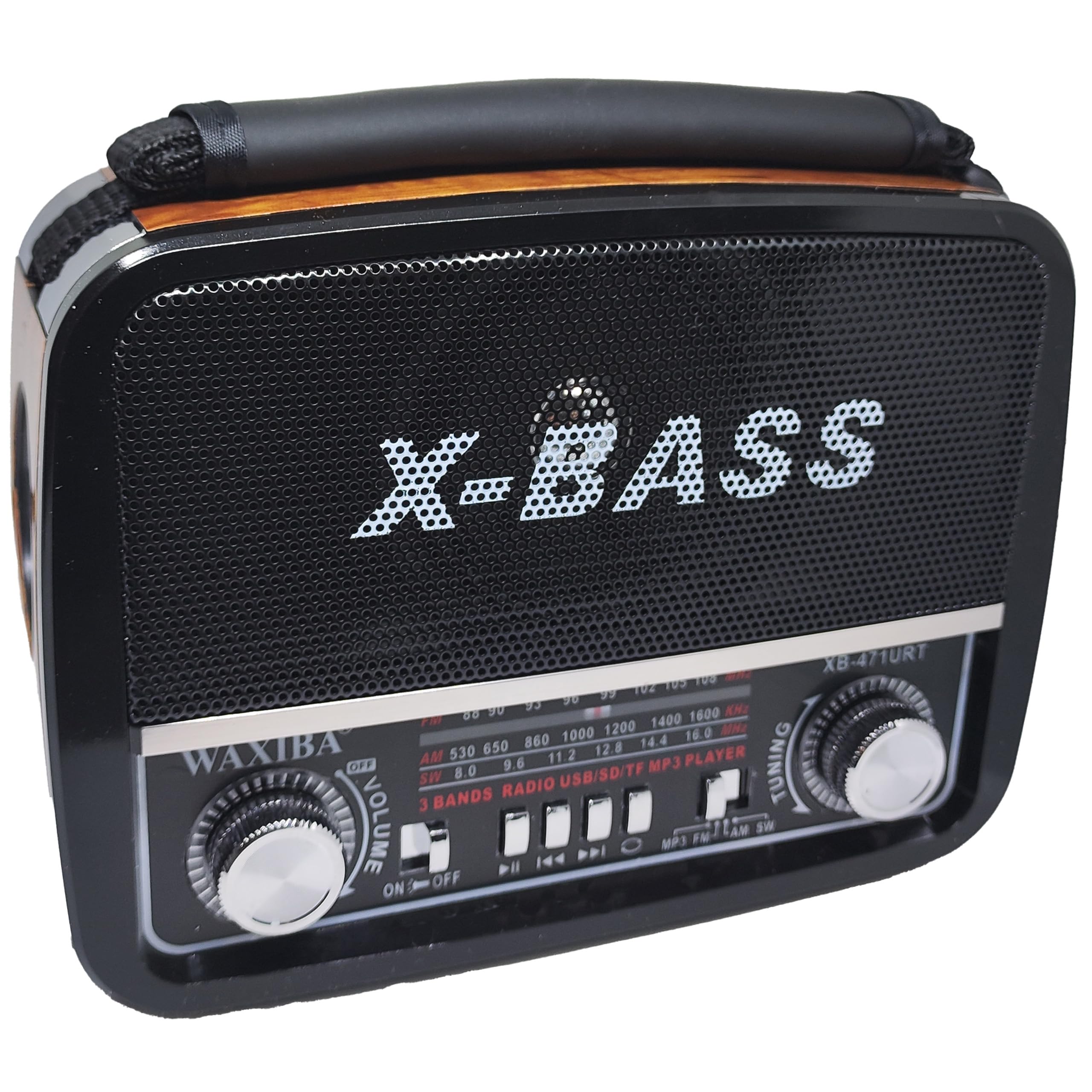 Retoo Radio retro Bluetooth FM, radio nostálgica, radio de maletín, carcasa en imitación de madera, radio vintage, sistema compacto, compatible con USB, ranura para tarjetas SD, radio de cocina