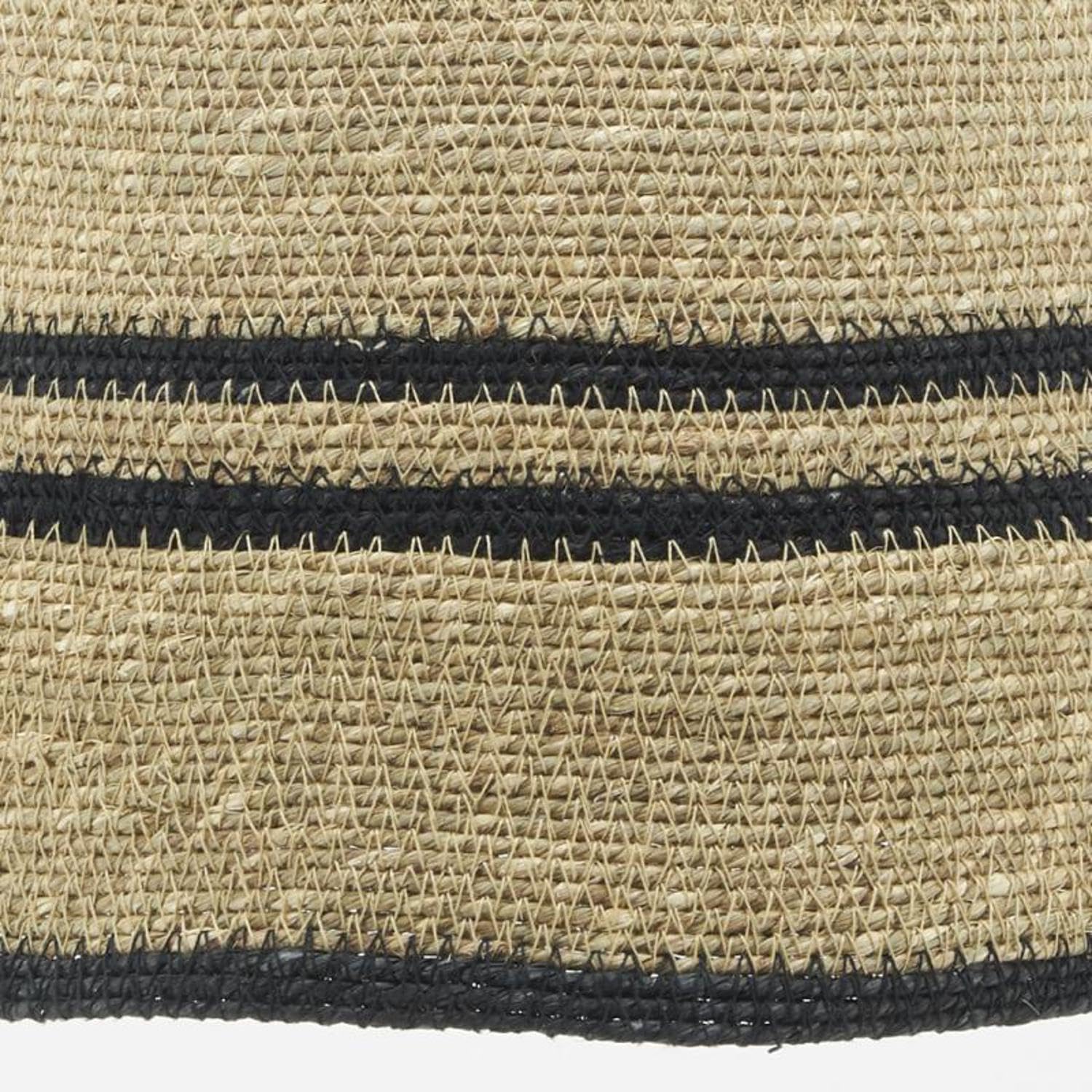 AUBRY GASPARD - Suspension en Jonc Naturel et Teinté Noir - Ø 30 cm x Hauteur 32 cm - Compatible Ampoules E27 - Équipement Électrique Inclus - Design Élégant et Naturel pour Intérieur Moderne