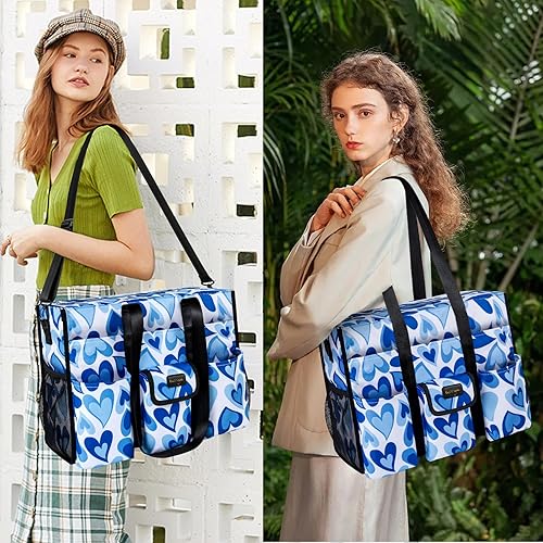 Miniatura 6 de Bolsa de mano resistente al agua con 19 bolsillos exteriores e interiores, bolsa grande para mujeresprofesorestrabajo