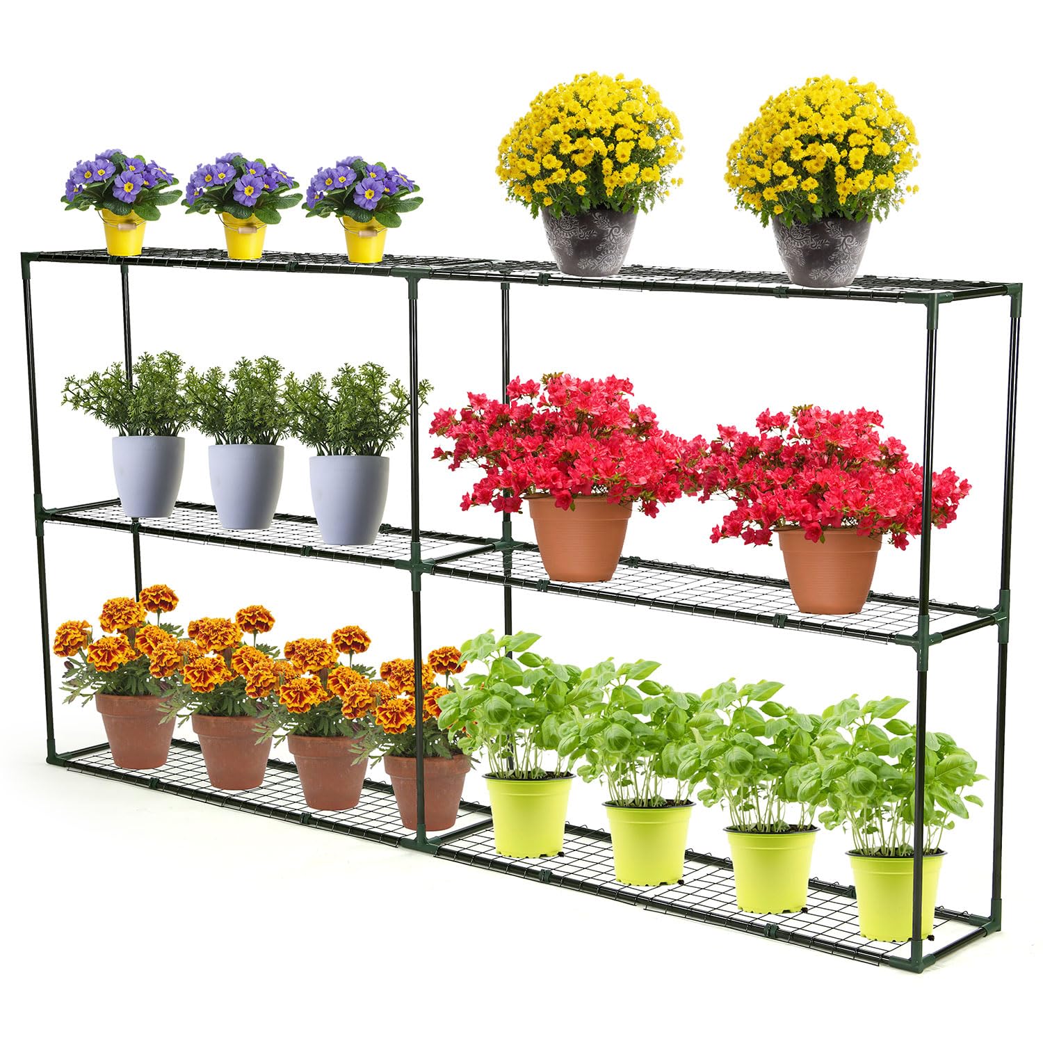 Taylor & Brown 6 Tier Greenhouse Staging and Shelving Racks | Free Standing Outdoor Plant Stand | Tiered Garden Plants Rack for Potting, Pots or Trays