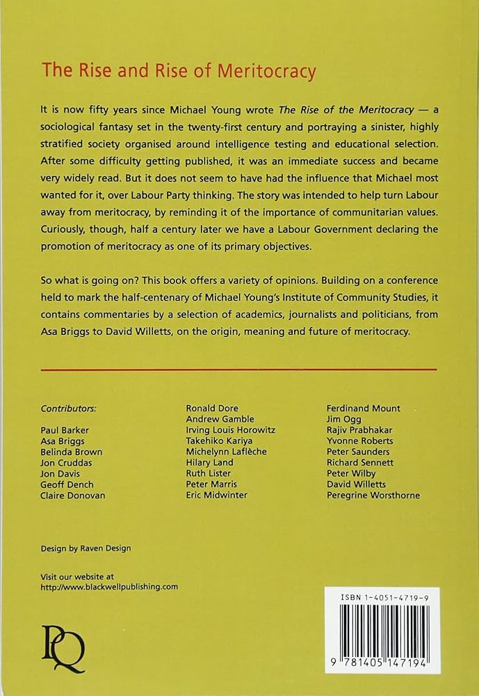 メリトクラシー The Rise of the Meritocracy The Rise of the Meritocracy - Wikipedia
