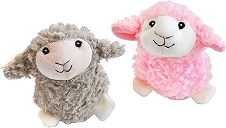 Sheepie Duo Premium Dog Toy Soft Plush Sheep w Squeaker 6 Inch