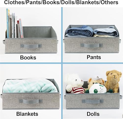 Miniatura 8 de Paquete de 6 contenedores de almacenamiento de armario para estantes, cestas de estante para organización, organizadores de armario y