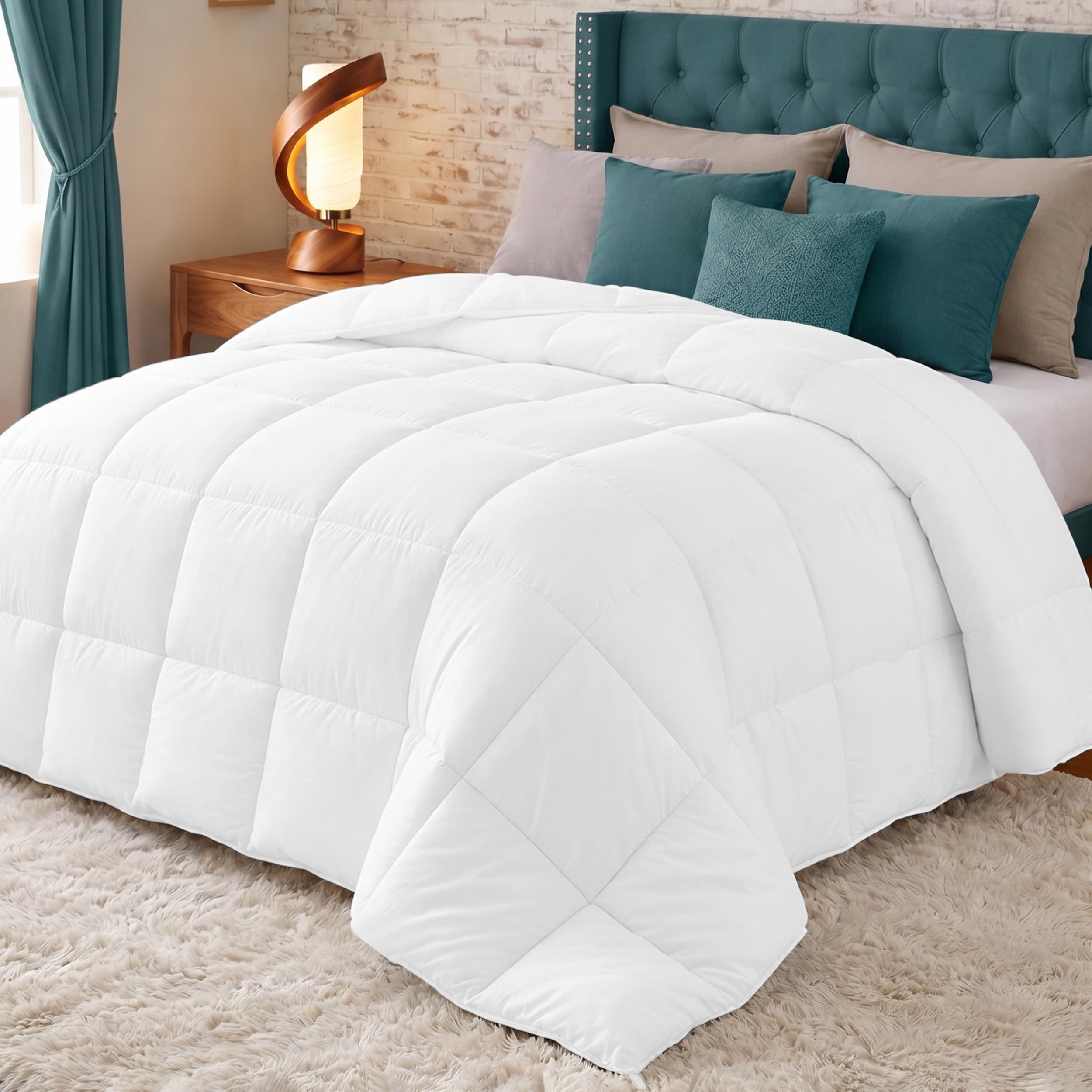 Utopia Bedding Piumone 220x240 cm, Piumino matrimoniale, Trapunta 100% Microfibra, Piumino Caldo (Bianco)