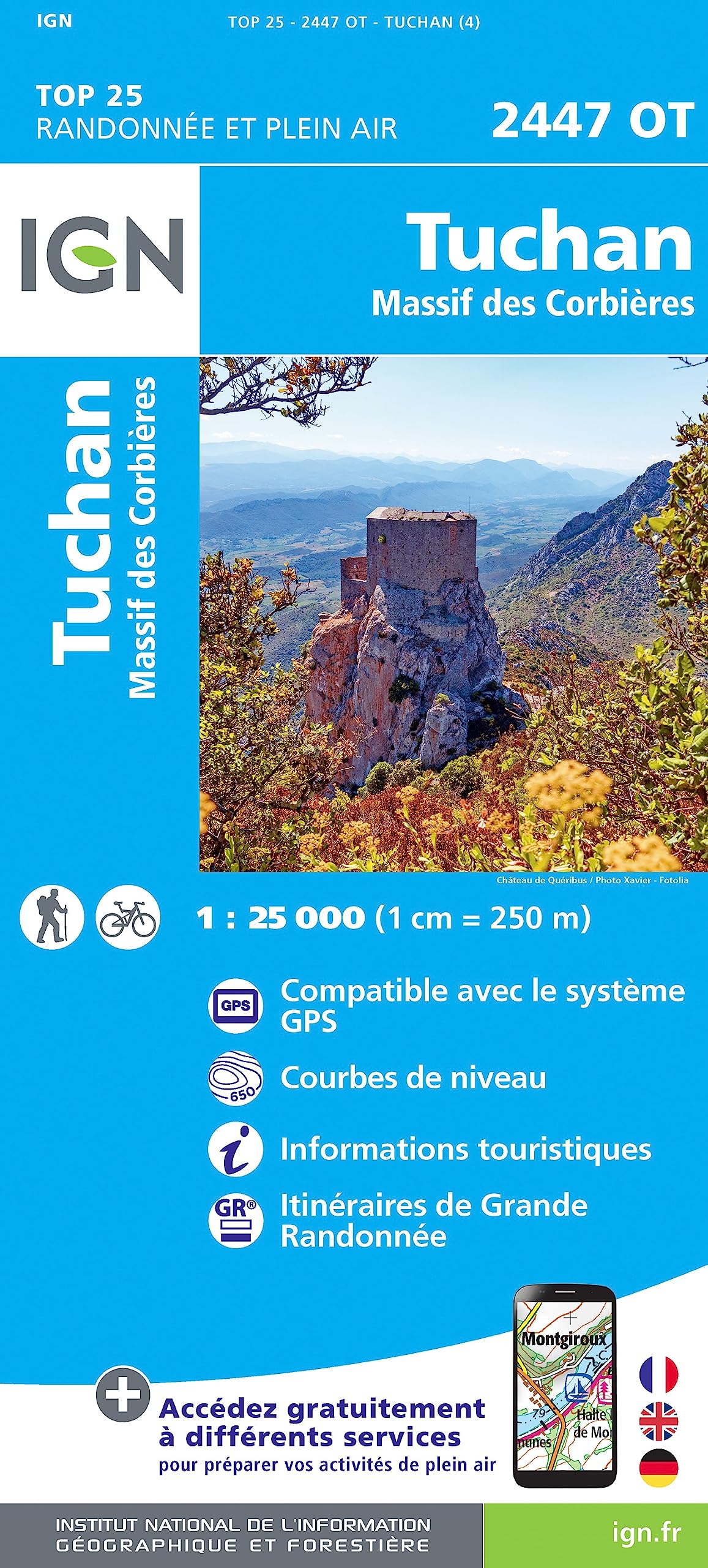 Tuchan - Massif des Corbières: 2447OT (TOP 25)