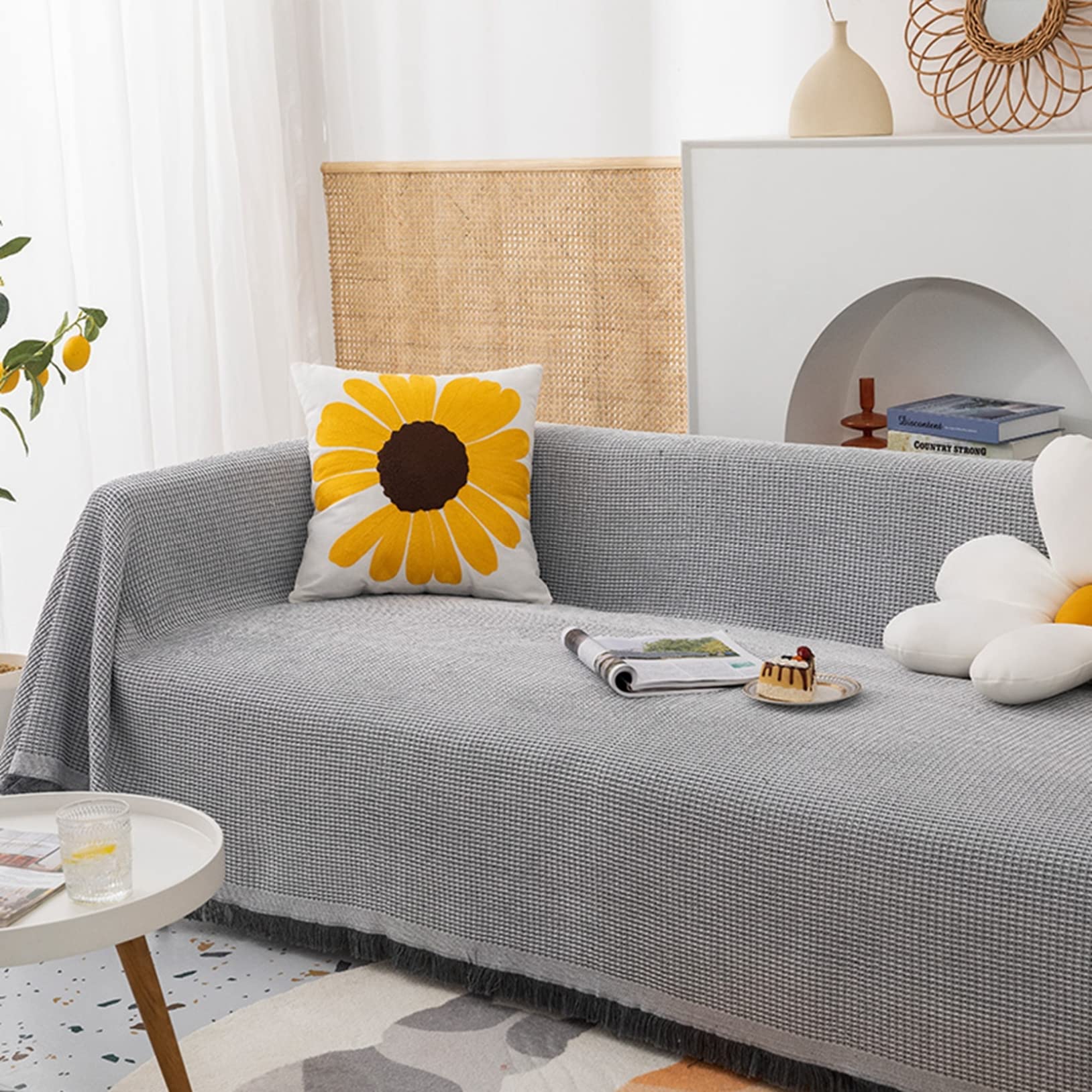 ソファー 230 カウチソファー ファブリック グレー 4人掛け 新品