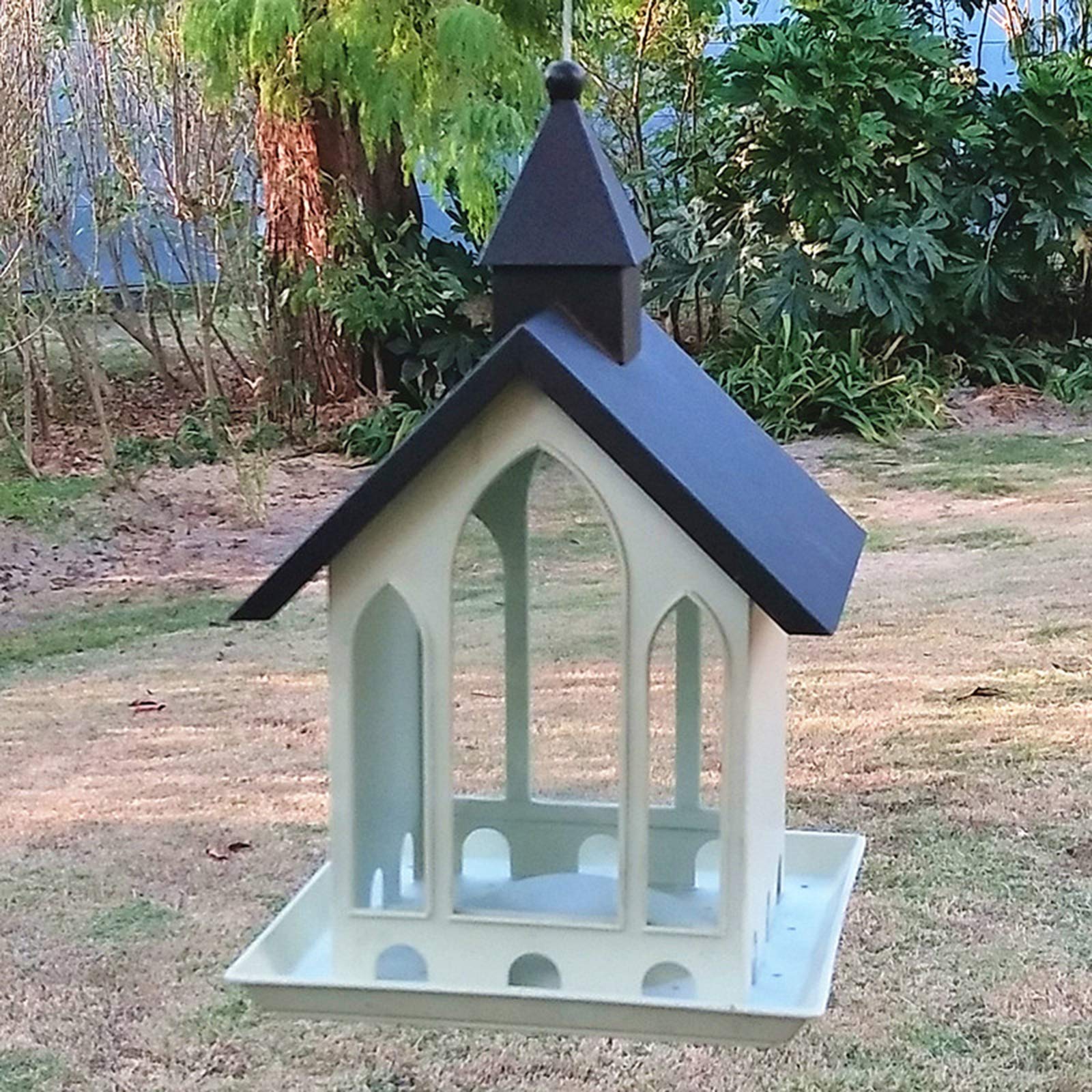 Vogelhaus,Wetterfest aus massivem Holz I Wandvogelfutterhaus für Vögel, Vogelfutterhaus zum Aufhängen,Vogelfuttersilo Vogelfutterhaus Futterhaus Vogelhäuschen Vogelhaus, aus Kunststoff
