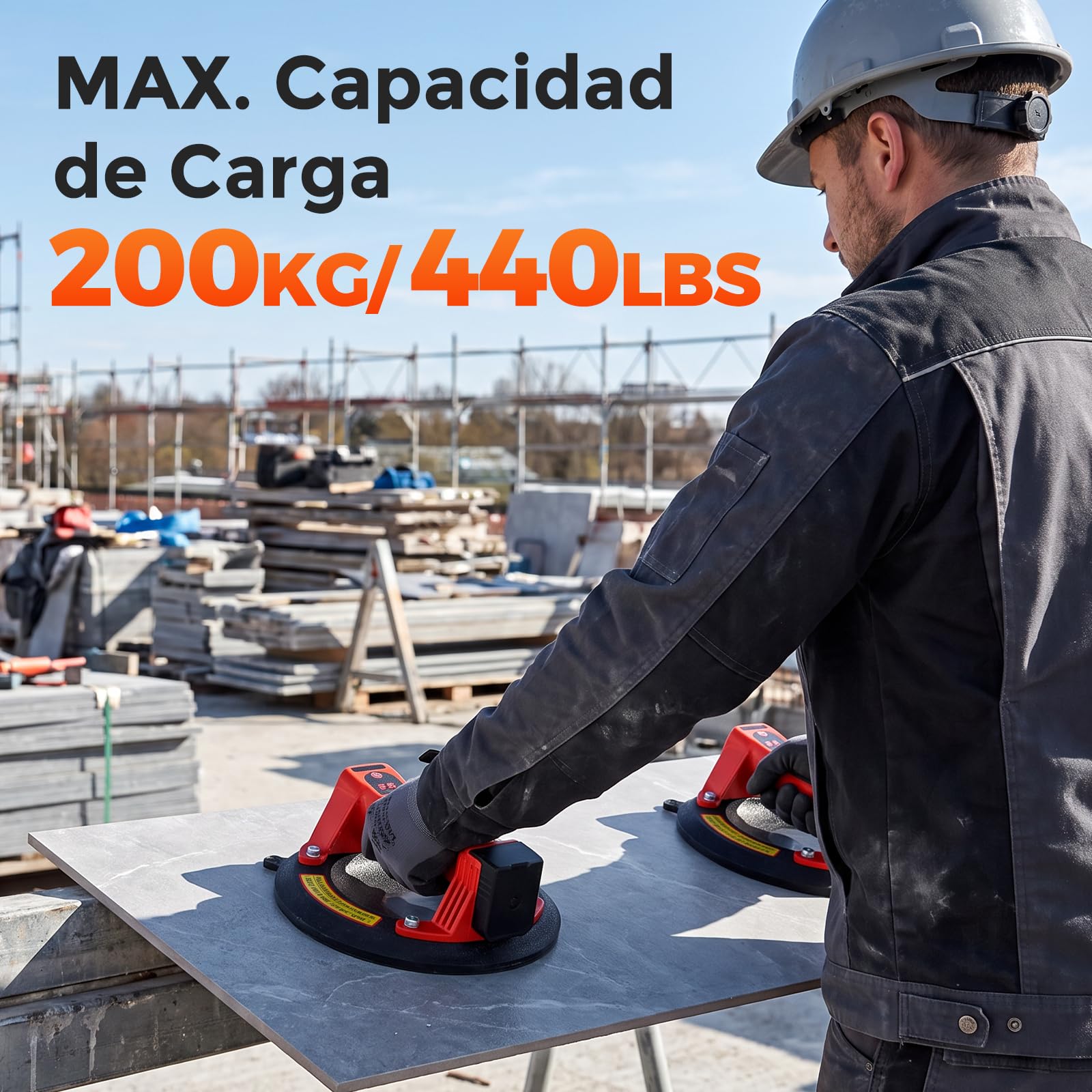 Bonvoisin Ventosa Eléctrica para Azulejos 440lbs/200kg para Vidrio (EU)