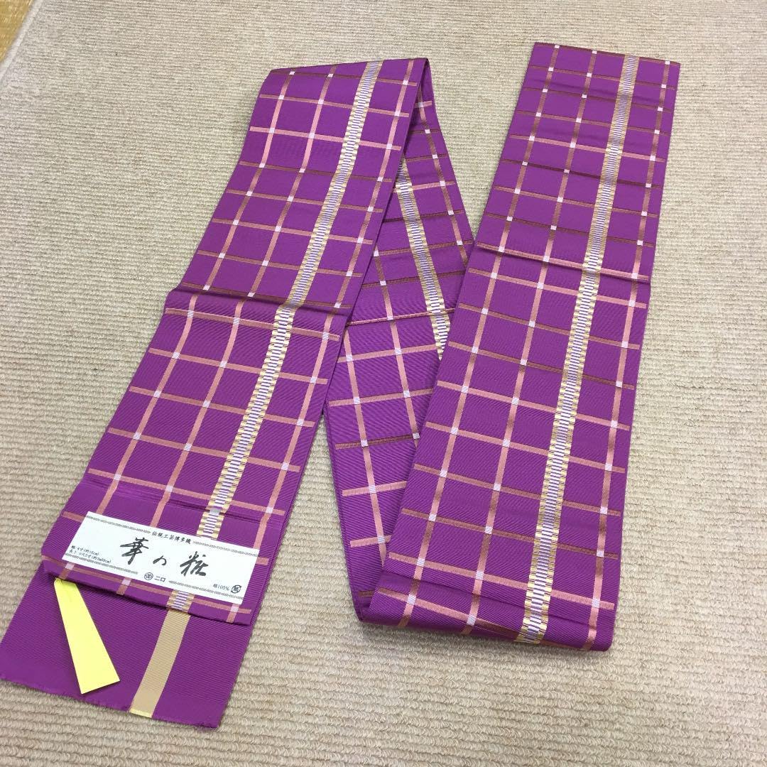 Amazon.co.jp: 森博多織 小袋帯 華の粧 伝統工芸博多織 金ラベル 半幅  