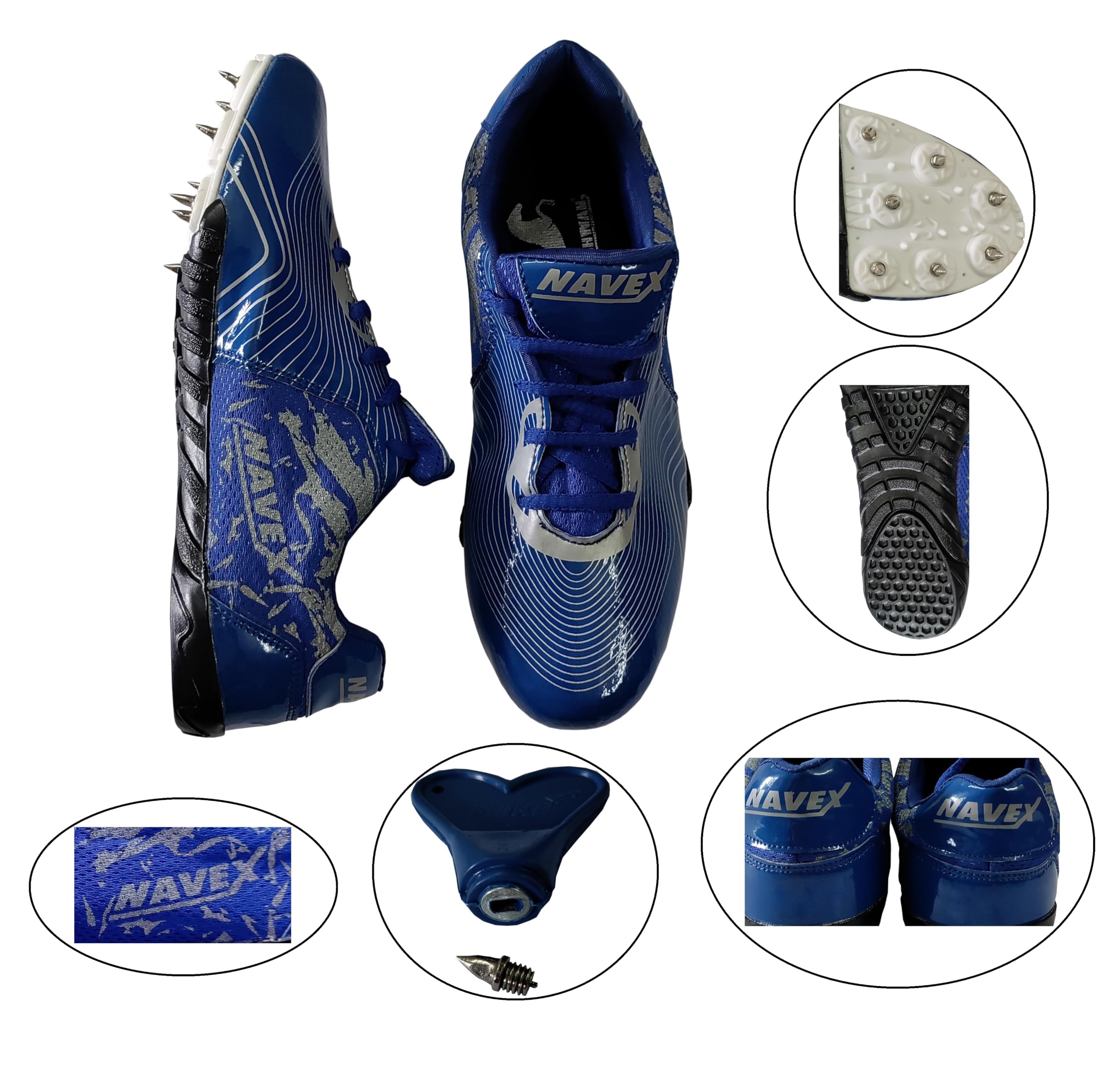 ASHWAN SPORTS Spike Shoes for Running ll ATHELATIC ll Training II (Blue, UK Footwear Size System, Adult, Men, Numeric, Medium, 9) 1