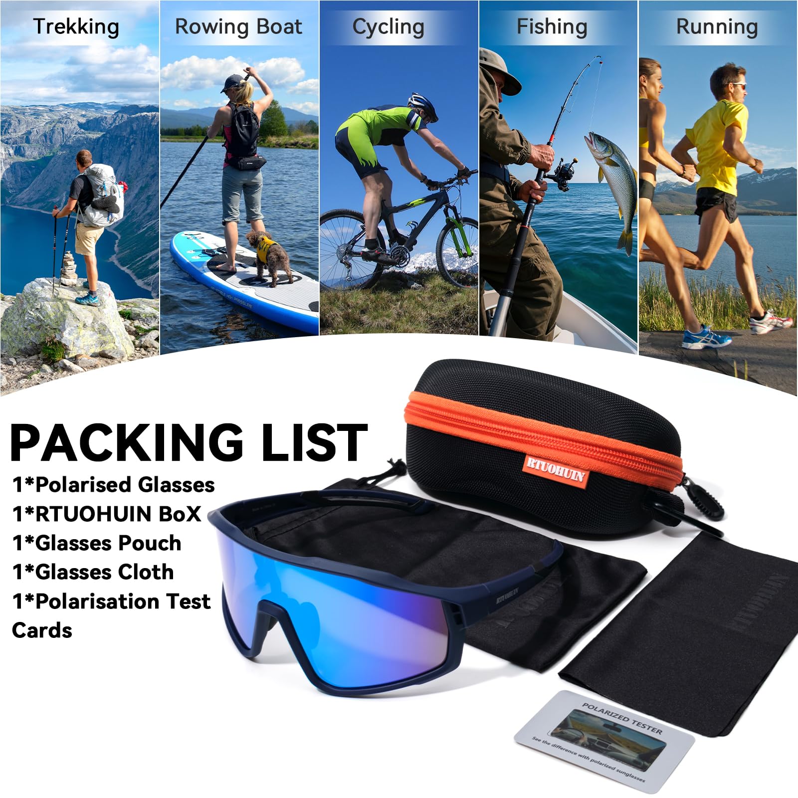 Polarisiert Fahrradbrille UV400-Schutz Sport Sonnenbrille TR90 Flexiblem Rahmen Hochwertig Schnelle Schutzbrille für Kinder Herren und Damen