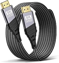 TEFLOTY Câble HDMI 2.1, Câble HDMI 8K@60Hz 4K@120Hz Haute Vitesse 48 Gbps Supporte 7eARC HDCP 2.2&2.3 DTS:X Dolby Atmos Compatible avec HDTV, PS5/4/3, Xbox Series X/S, Monitor Mehr (7M)