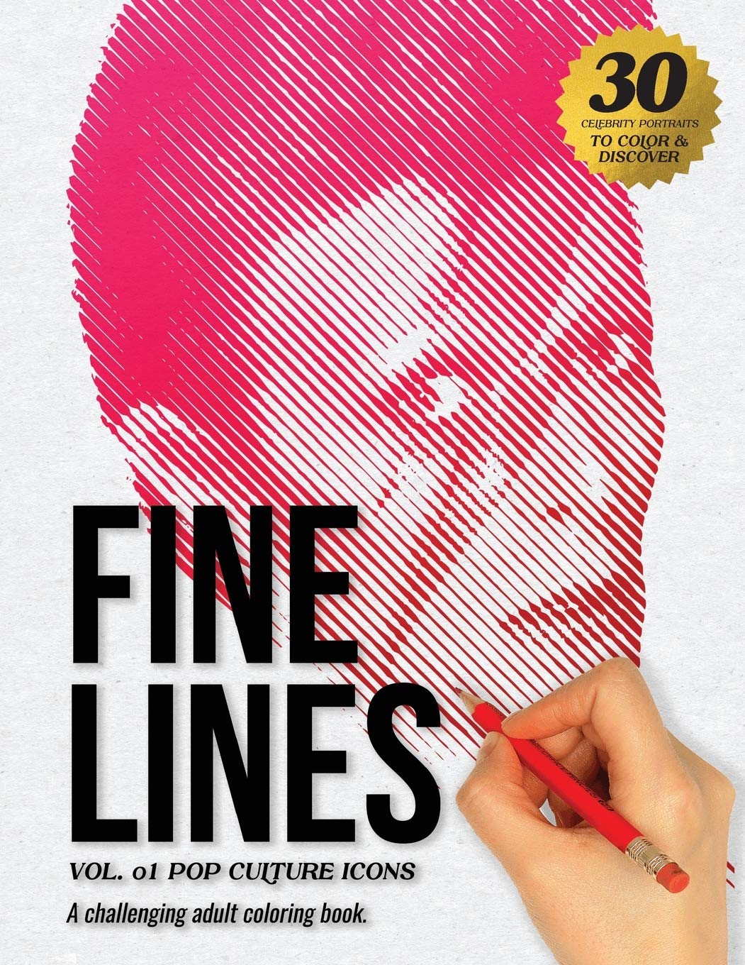 FINE LINES VOL 1 - Pop Culture Icons: A Challenging Adult Coloring Book