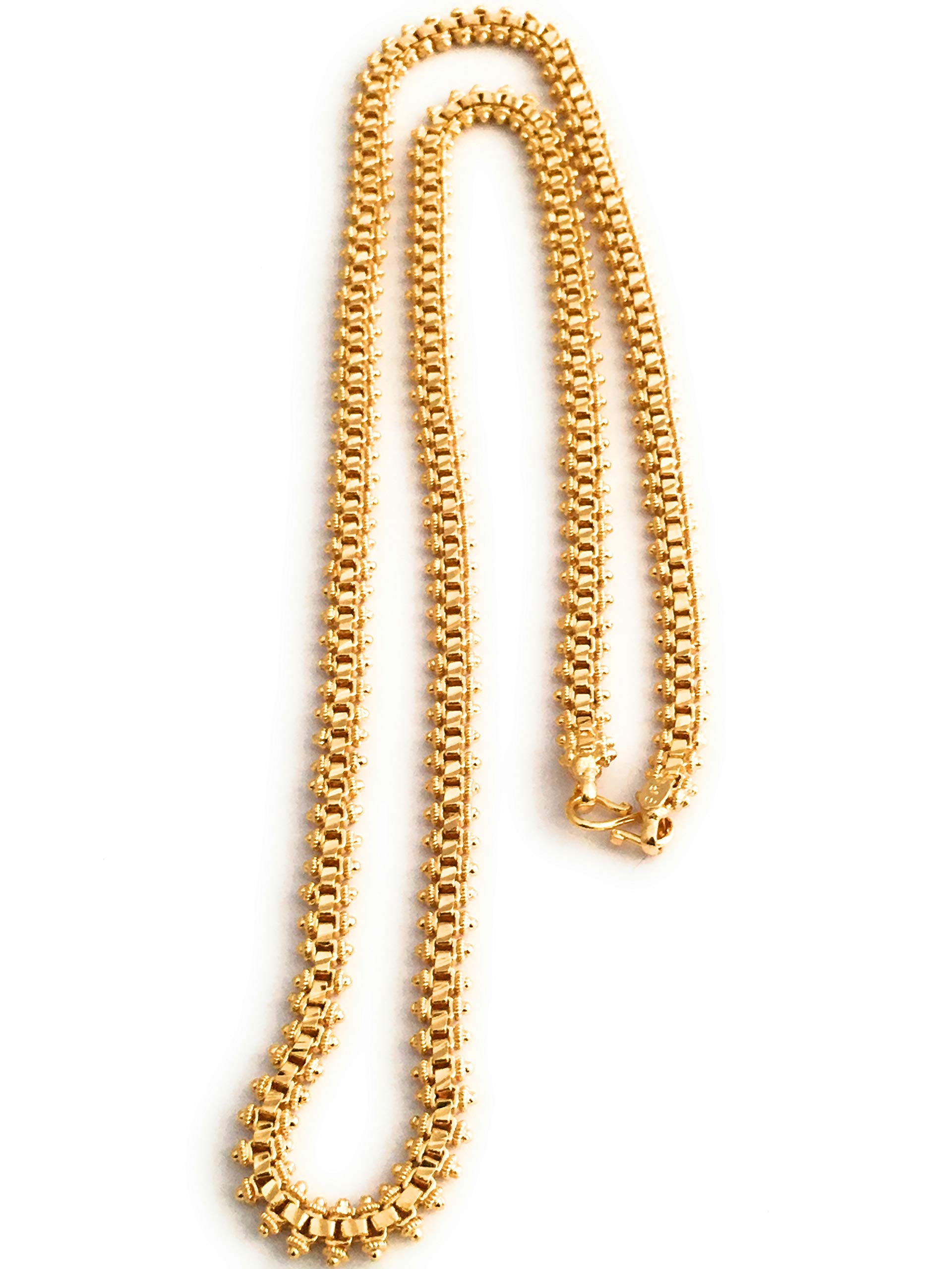 SasitrendsBrass Micro Gold Plated 1 Gram Designer Chain for Women and Girls