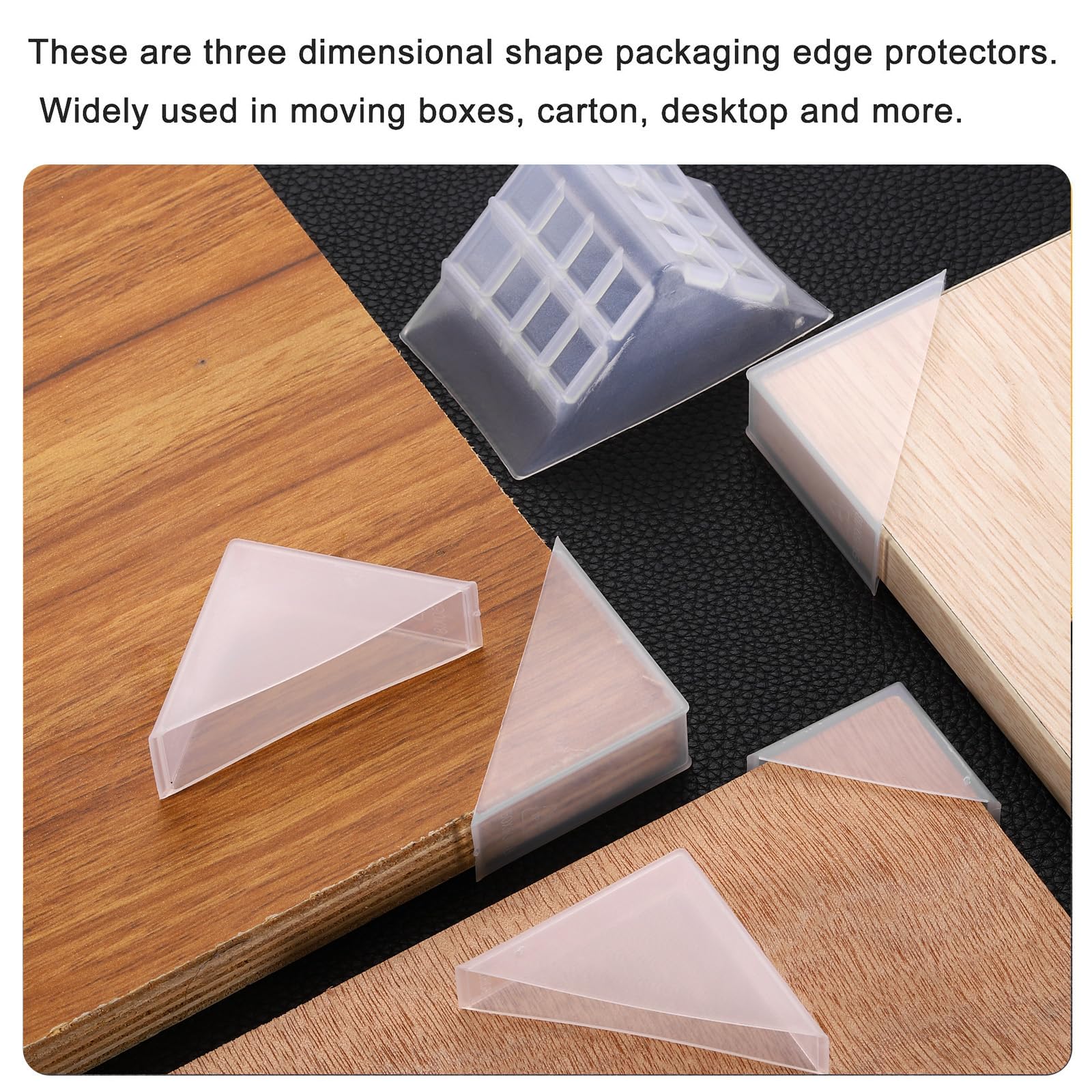 sourcing map Lot de 20 protections d'angle en plastique - 18 x 71 mm - Angle droit - Pour la protection des coins du verre, du miroir, du carrelage - Noir
