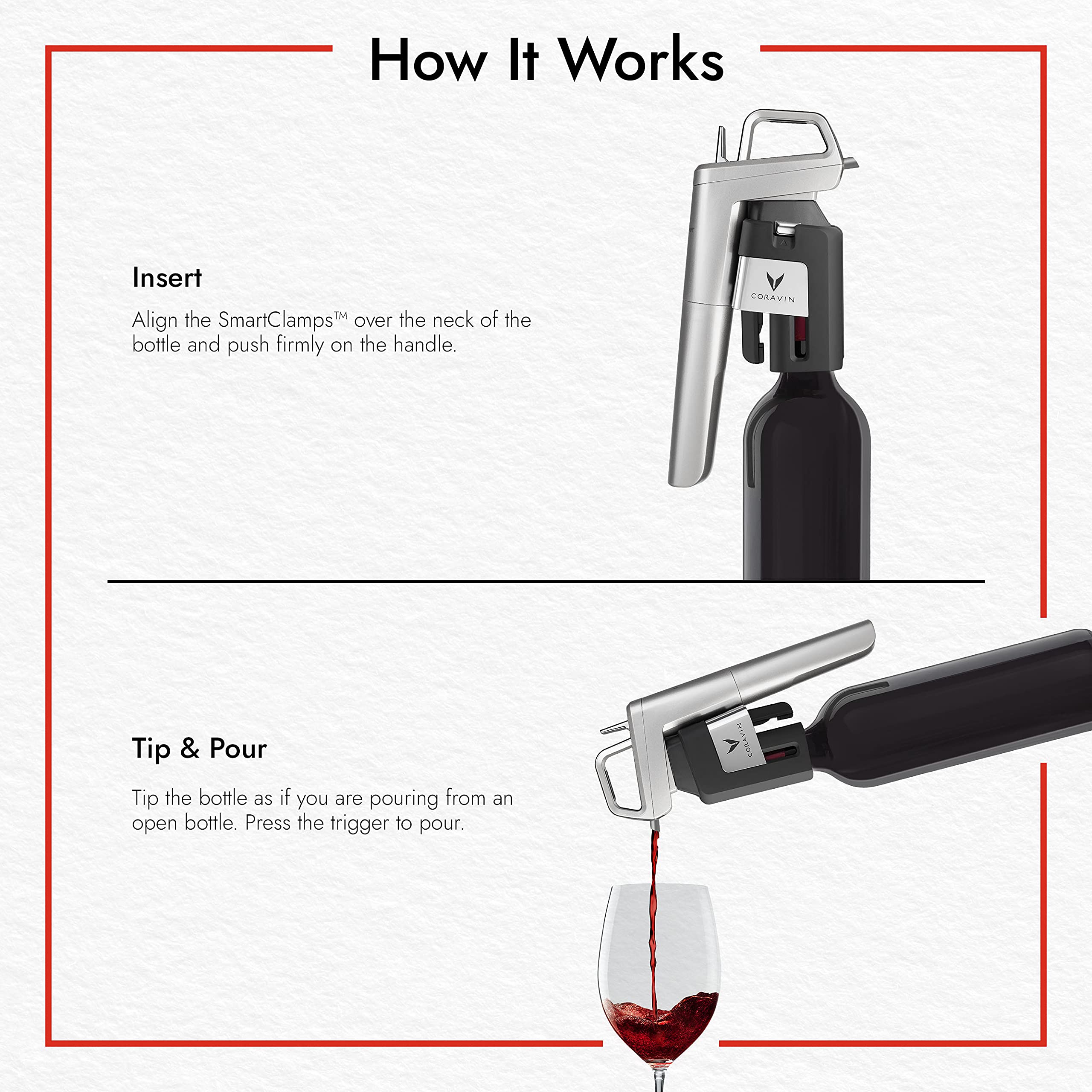 Coravin Model Six Wine Preservation System 3 Gas Capsules, 2 Screw