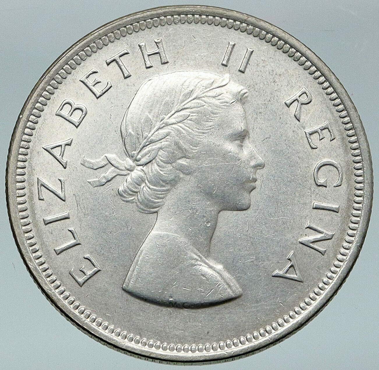1955 ZA 1955 SOUTH AFRICA UK Queen Elizabeth II OLD AR 2 coin Good 