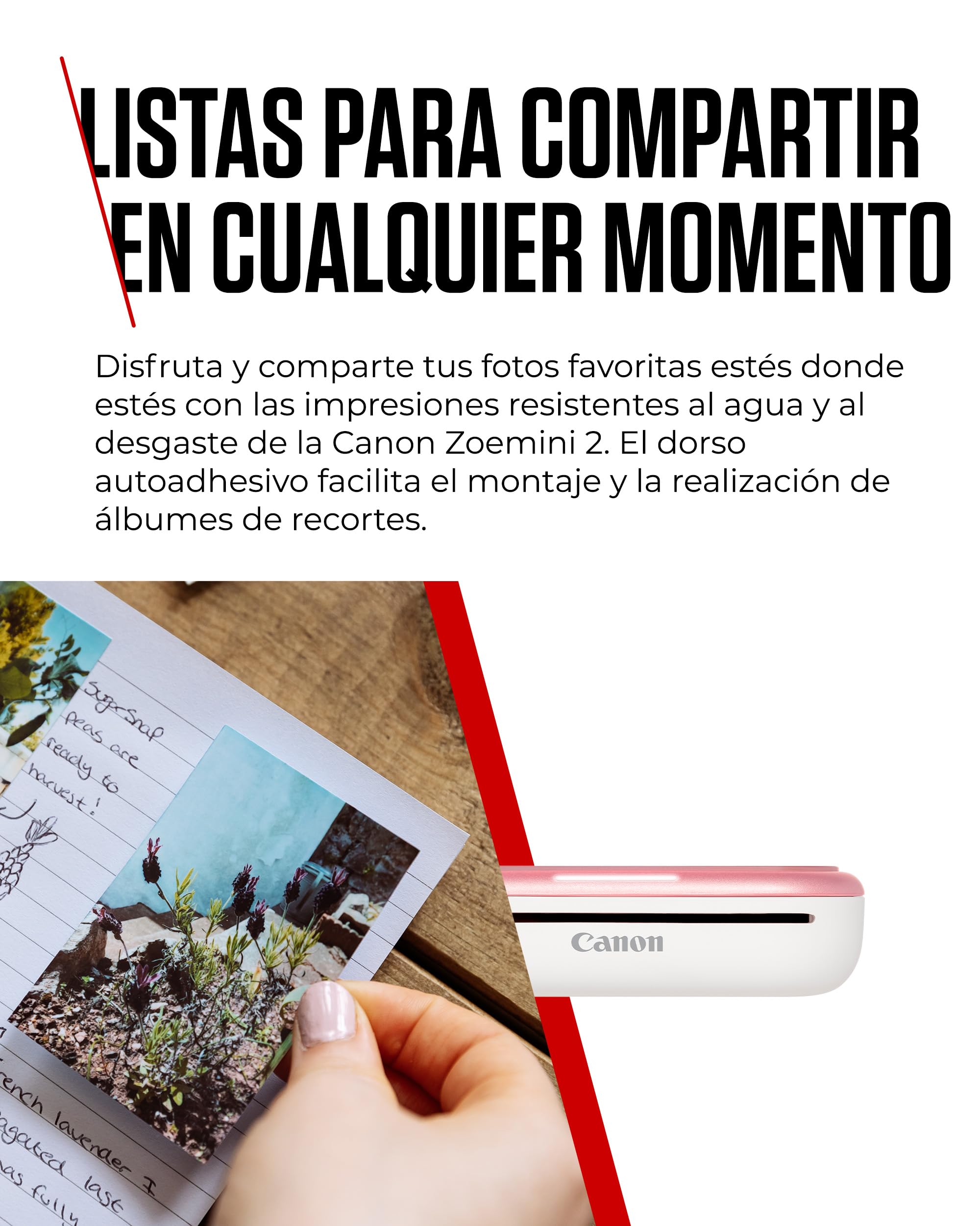 Canon Zoemini 2 Impresora Fotográfica Instantánea Compacta Bluetooth 5.0 USB-C Rosa