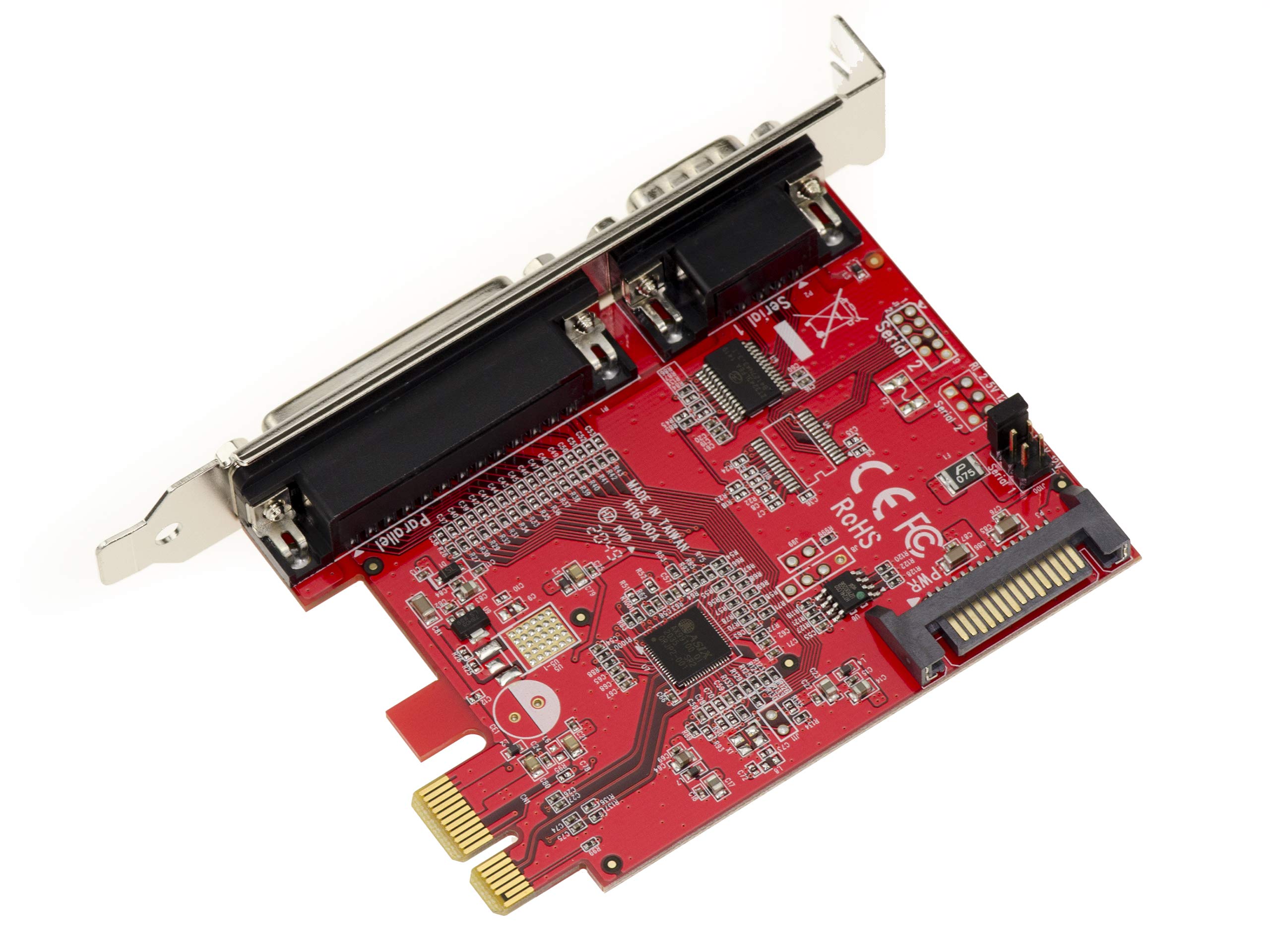 KALEA-INFORMATIQUE Carte contrôleur PCIe x1 2.0 série COM RS232 + parallèle LPT DB25 POS Power on Serial 5V 12V RI