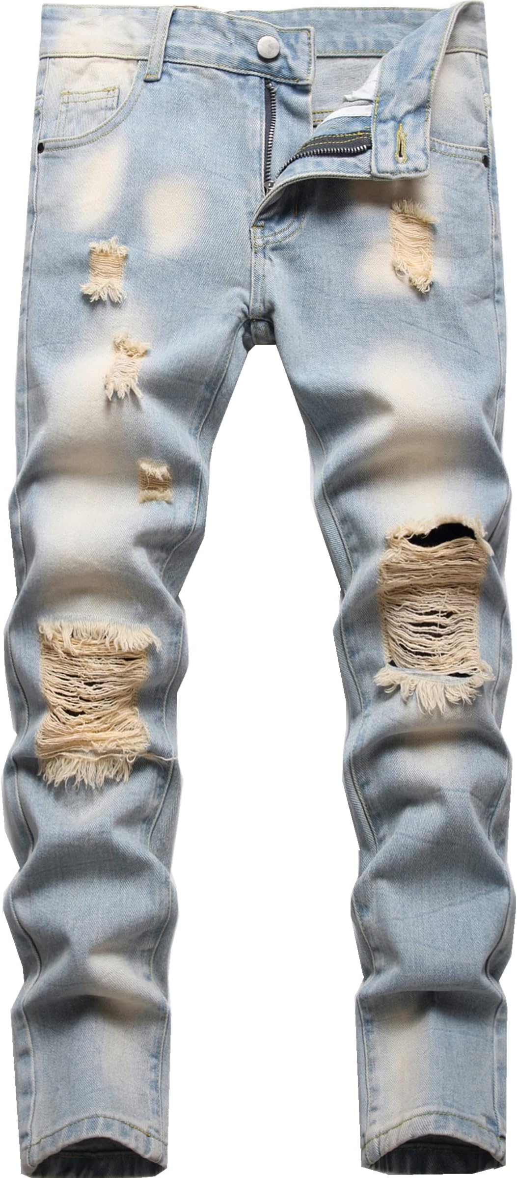 Boy's Ripped Distressed Skinny Fit Fashion Slim Washed Kids Denim Jeans Pants