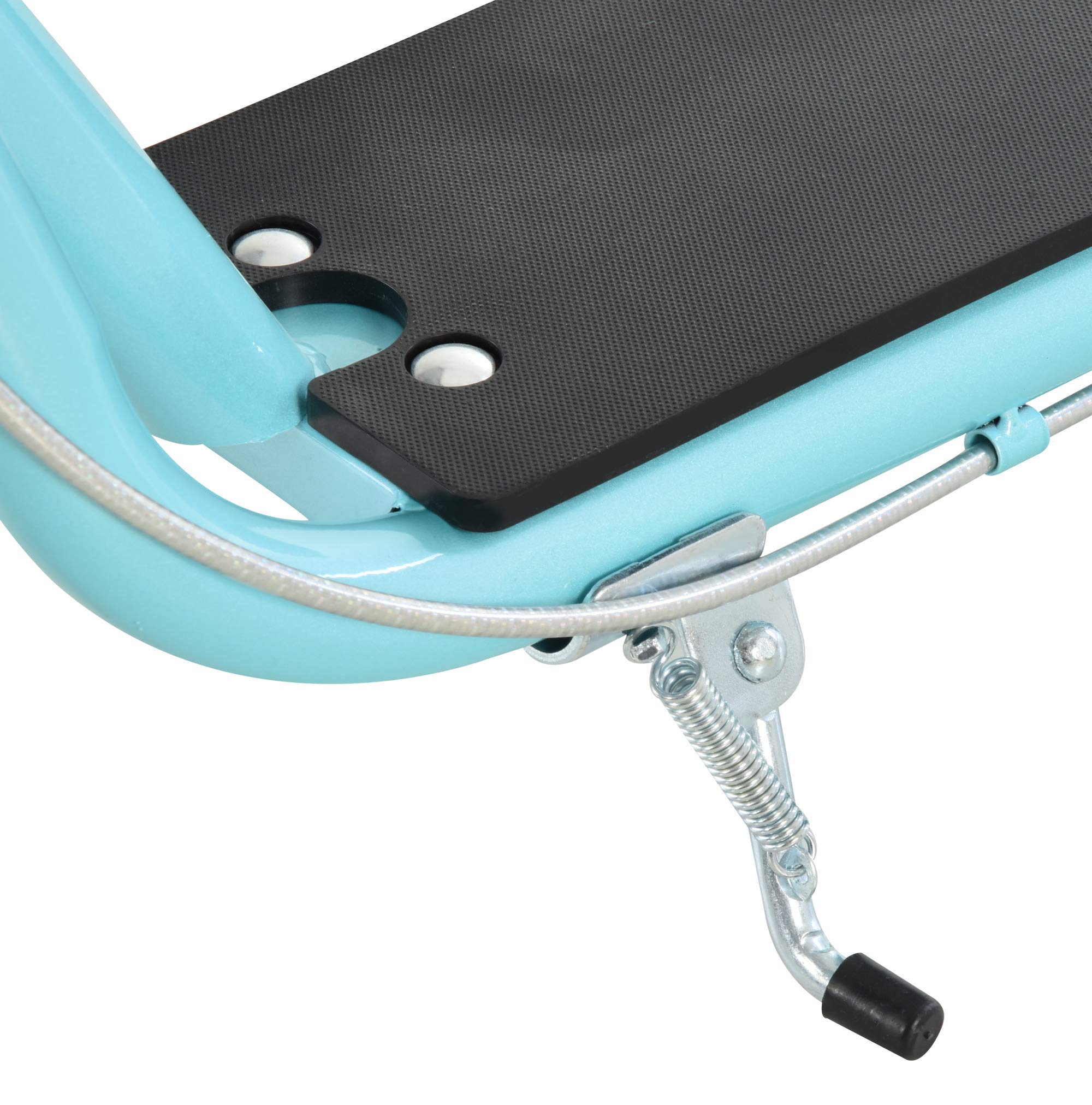 HOMCOM Trottinette patinette Grandes Roues pneumatiques Ø 40 et 30 cm Hauteur Guidon réglable Frein AV/AR béquille Acier Bleu Ciel Noir