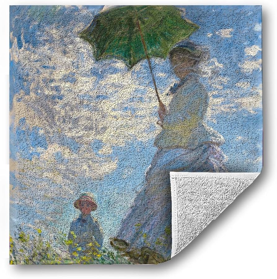 Amazon｜ハンドタオル 【世界の名画】 モネ ハンカチ ソフト 吸水力 汗