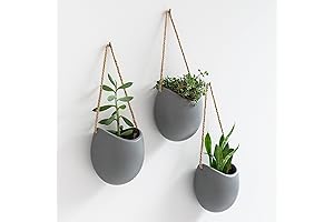 Hanging Ceramic Plant Pots 3 Pieces | Wall Decoration -Ellie-