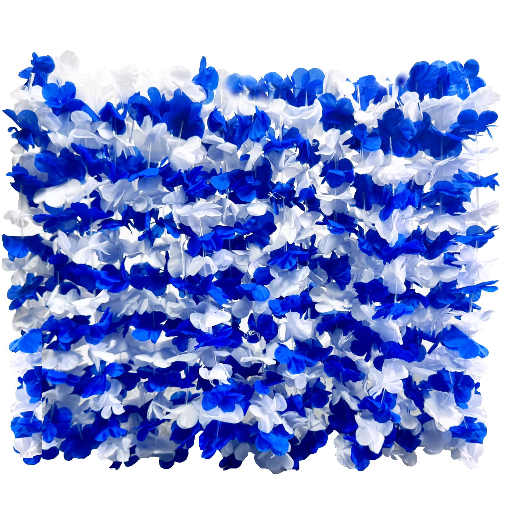 Photo 1 of Premium Leis for Luau Party, 41.5inches 24Pack Hawaiian Leis for Graduation Bulk Single Color, Birthday Beach Party Favors Blue Red Flower Accessories Ceremonies Women Men (24Pack Blue & White Leis)