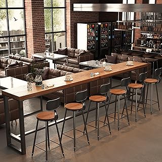 Bar Height Table Long Bar Table Solid Wood Farmhouse Bar Table Industrial Long Bar Height Table for Kitchen Coffee Shop, No Stool(63" L x 15.7" W x 41.3" H)