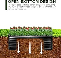 Vista 5 de EDOSTORY Kit de cama de jardín elevada de metal, maceta galvanizada de 6 x 3 x 2 pies de alto, cajas de jardín elevadas para exteriores, grandes