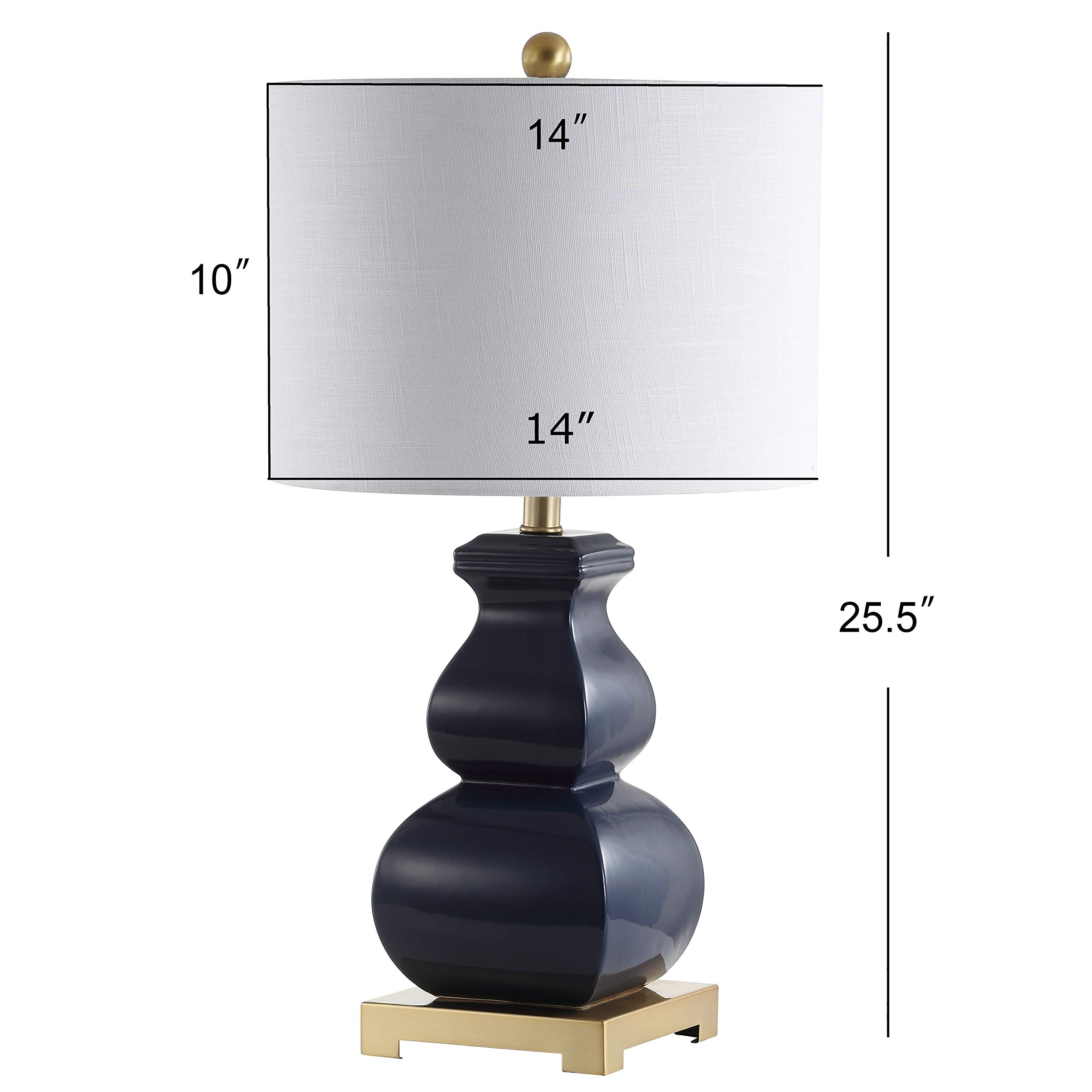 JONATHAN Y JYL3049A Vienna 25.5" Ceramic LED Table Lamp Contemporary Transitional Bedside Desk Nightstand Lamp for Bedroom Living Room Office College Bookcase LED Bulb Included, Navy/Gold
