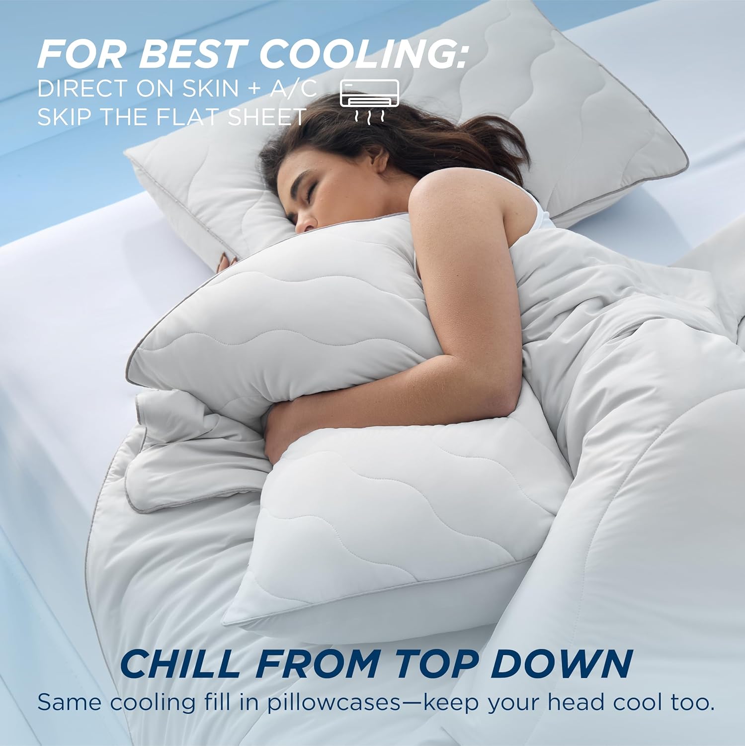 Bedsure Cooling Comforter King Size, Cooling Blankets for Hot Sleepers, Q-Max>0.42, Breathable Cooling Blanket for Night Sweats, All-Season Lightweight Comforter (104"x90", Grey) 81Yz6F2NO6L. AC SL1500