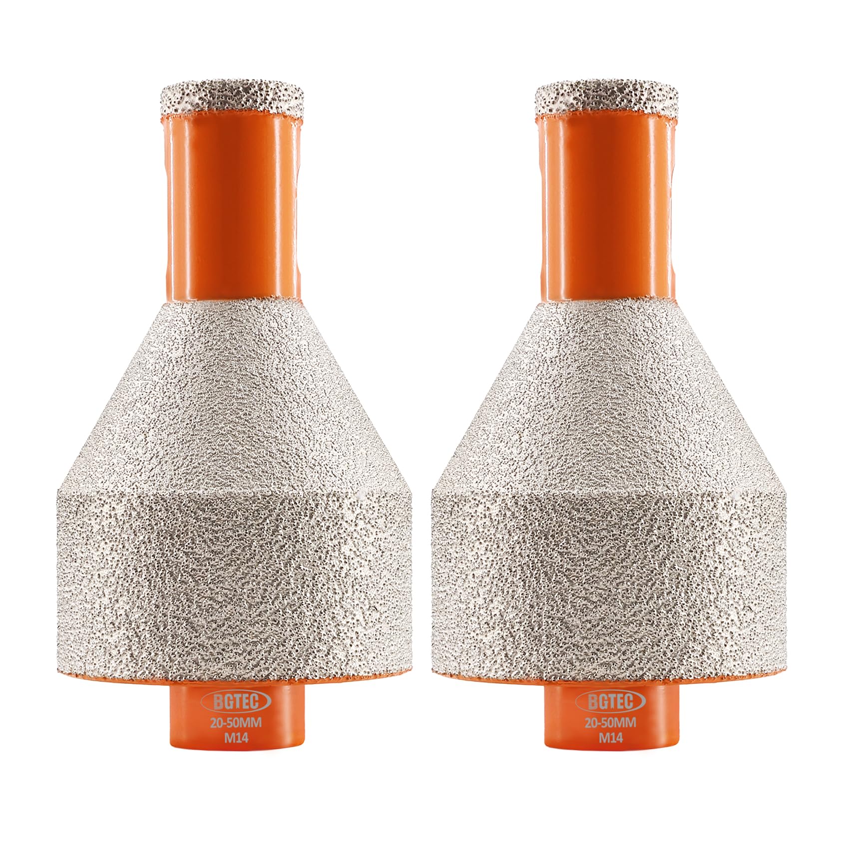 Brocas Diamantadas para Biselar - BGTEC20-50mm Brocas Diamantadas, Brocas Diamantadas para Biselar, Brocas Diamantadas para Biselar para Cerámica, Porcelanato, Mármol, Rosca M14, 2pzs.