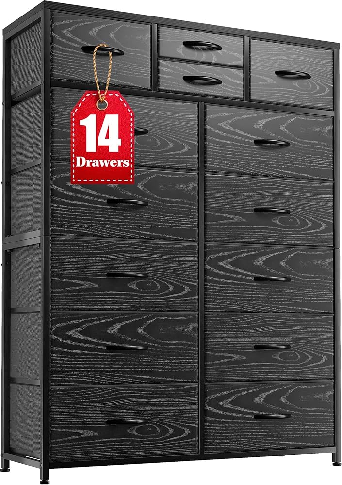 Amazon.com: EnHomee Black Dressers for Bedroom with 14 Storage