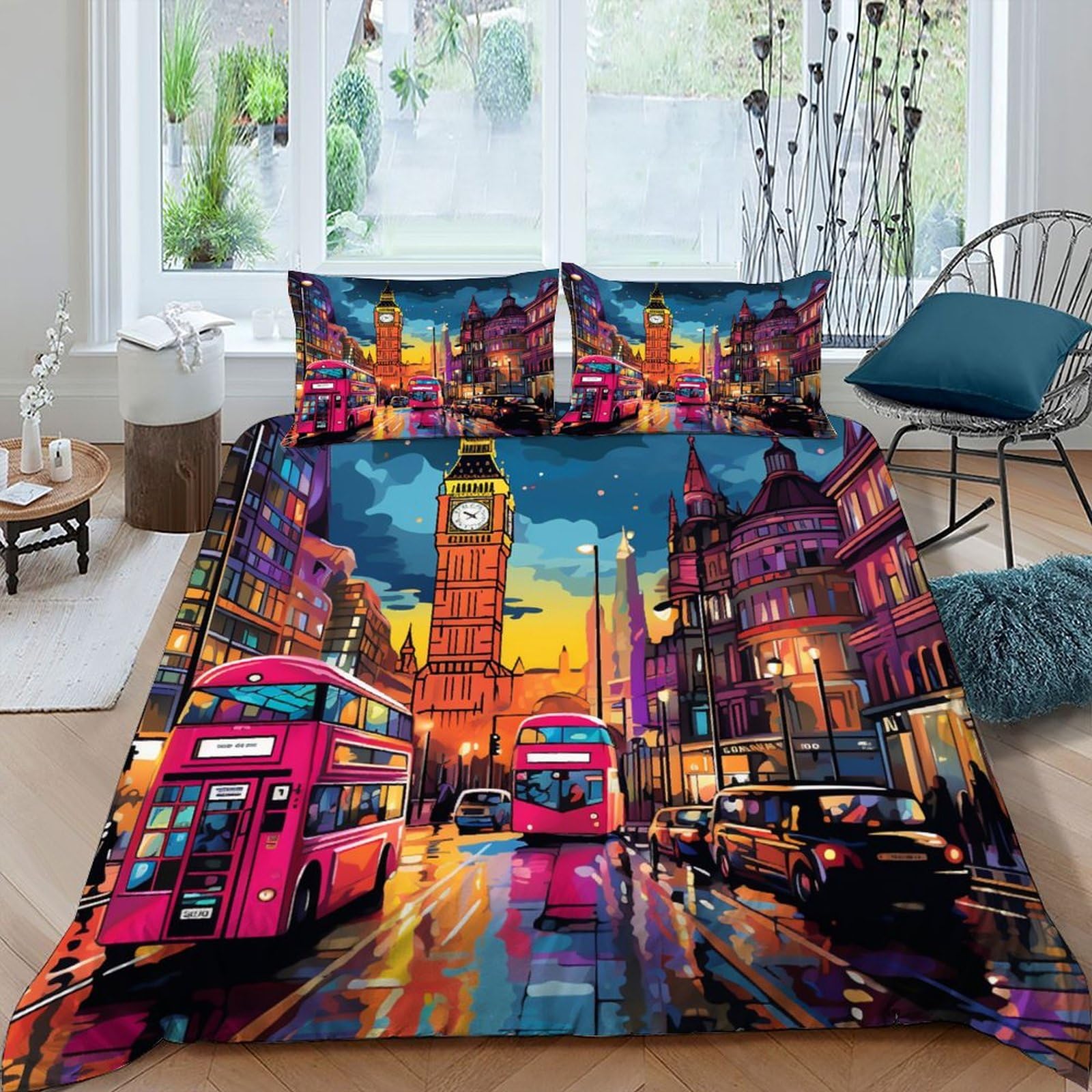 Housse de couette panda 135x200 parure de lit microfâbre adulte