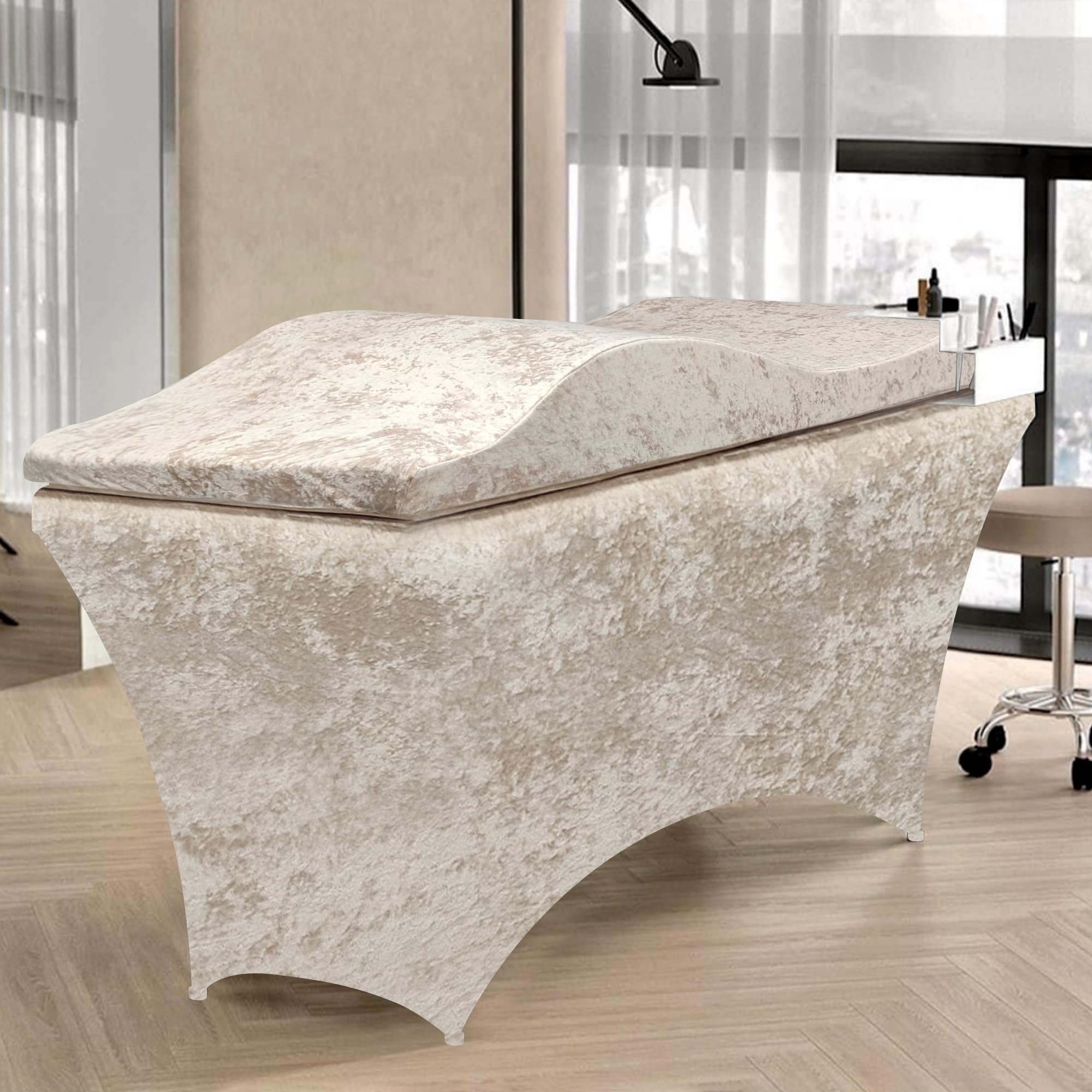 Lash Bed Foam Topper Massage Table High-Density Foam Mattress Topper Ergonomic Curved Lash Bed Cushion for Beauty Salon