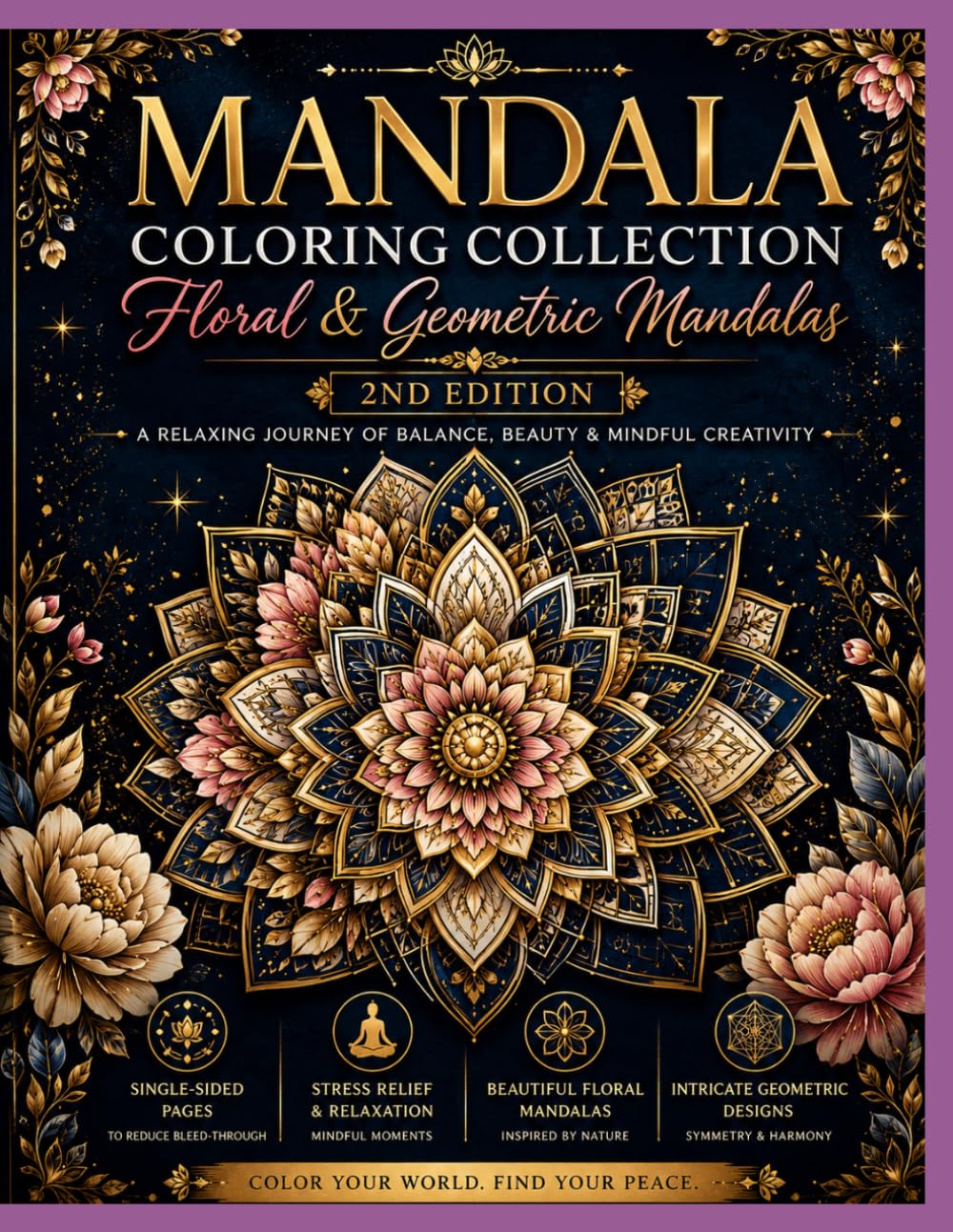 Mandala Coloring Collection: Floral & Geometric Mandalas: A Relaxing Coloring Book for Stress Relief, Mindfulness, Creativity, and Calm